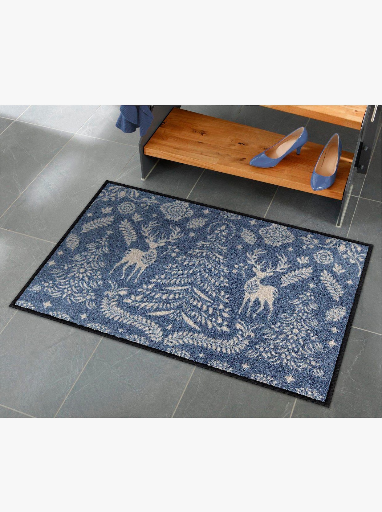 Salonloewe Fußmatte - himmelblau-ecru