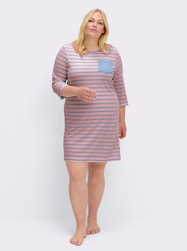 wäschepur Sleepshirts - bleu + hortensia-bleu-geringelt