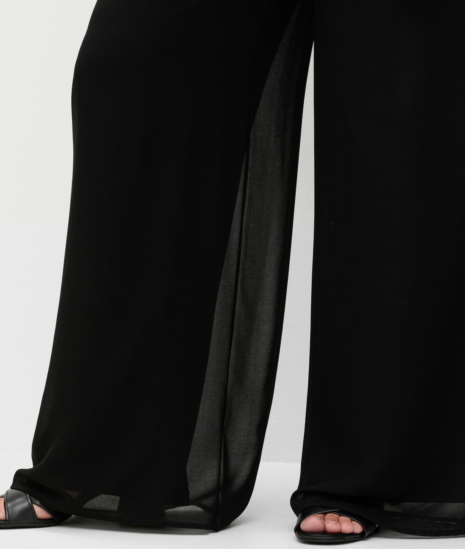 sheego Palazzohose aus Chiffon, im Lagenlook - schwarz