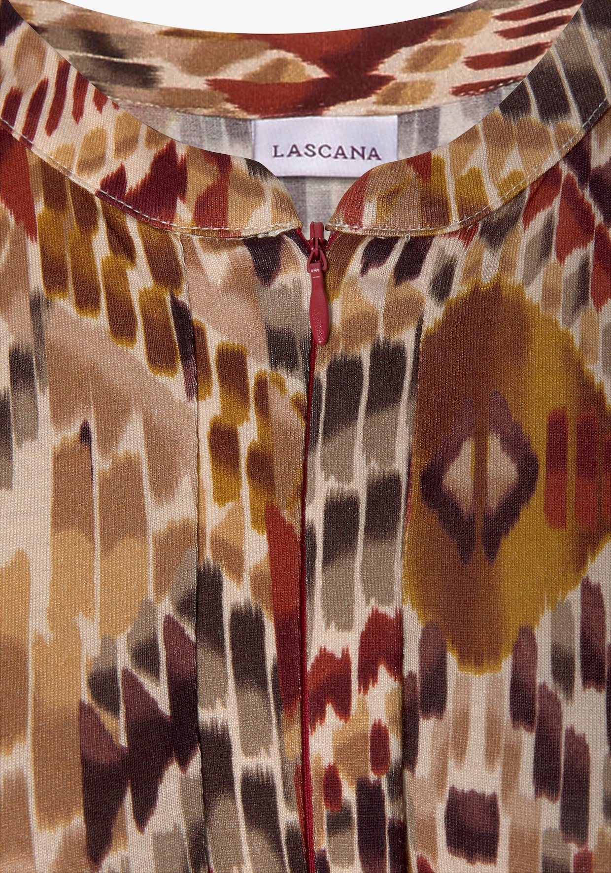 LASCANA Midi-jurk - bruin geprint
