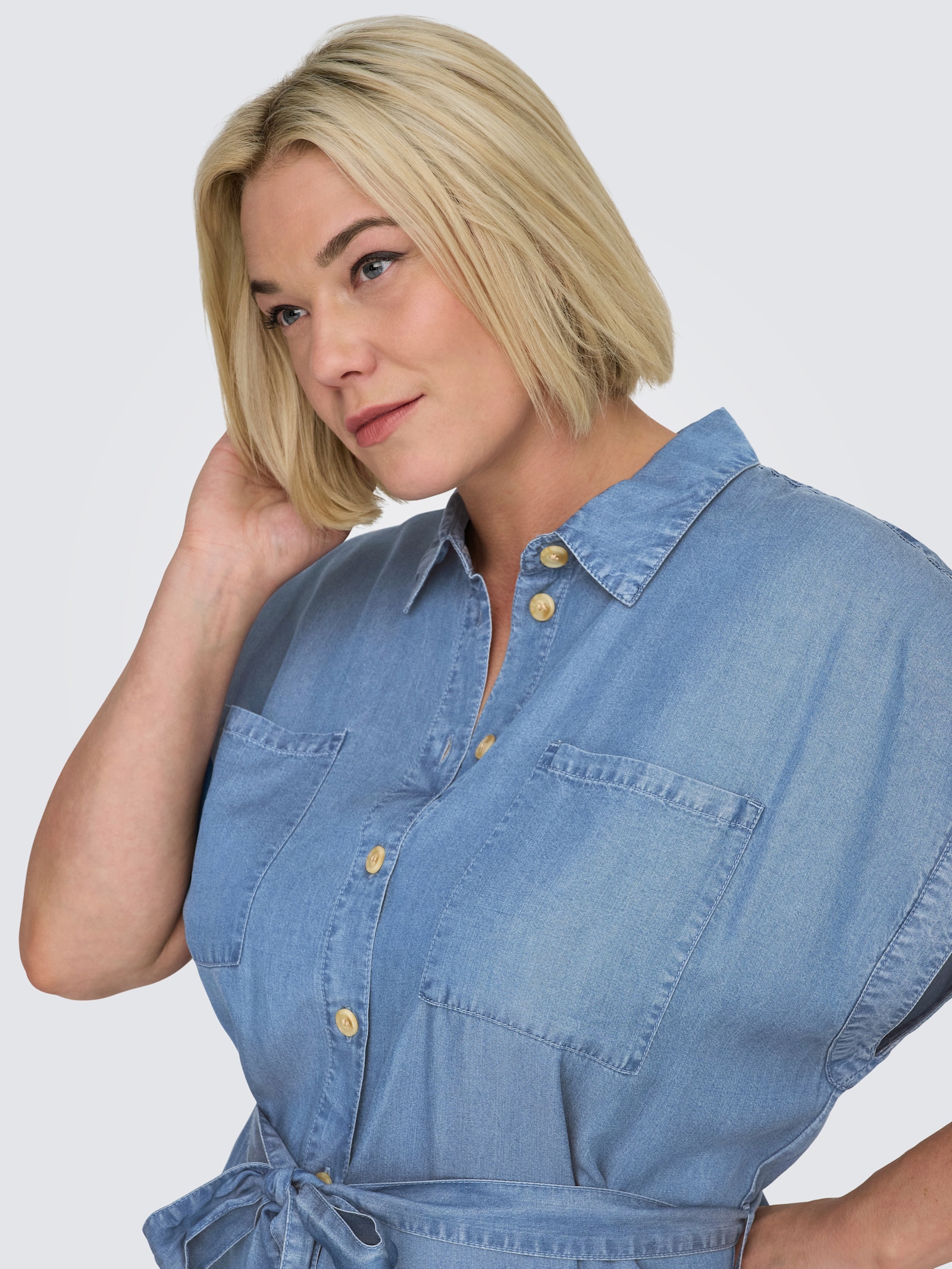 ONLY CARMAKOMA Jeanskleid - medium blue denim