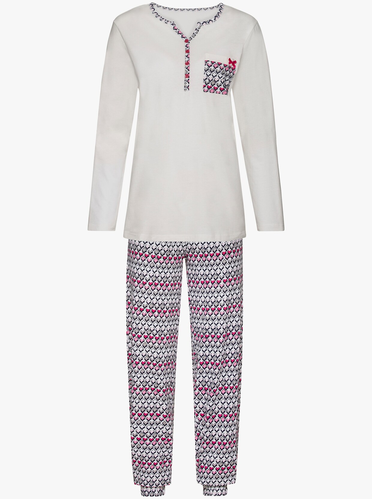 wäschepur Pyjama - wit geprint