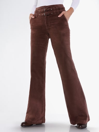 heine Cordhose mit hohem Bund - schoko