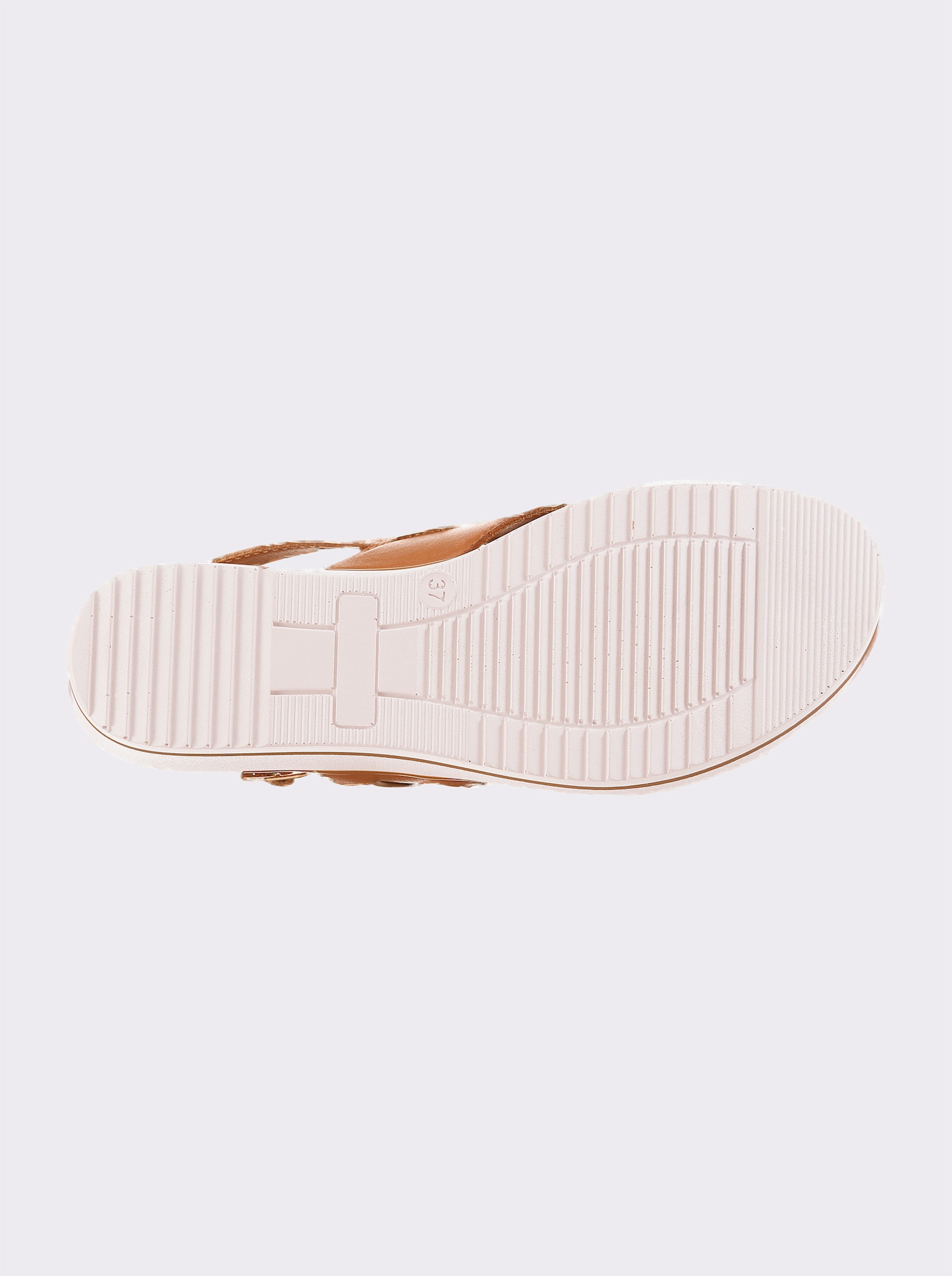 heine Keilsandalette - cognac-weiß