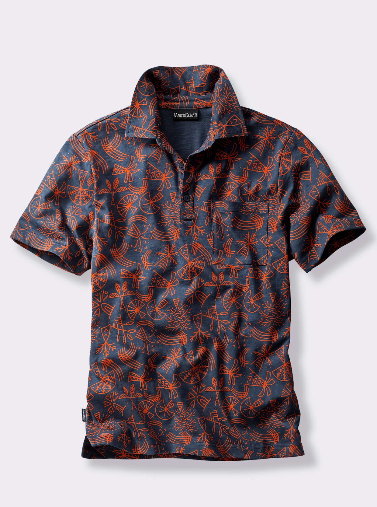 Marco Donati Kurzarmshirt - dunkelblau-bedruckt