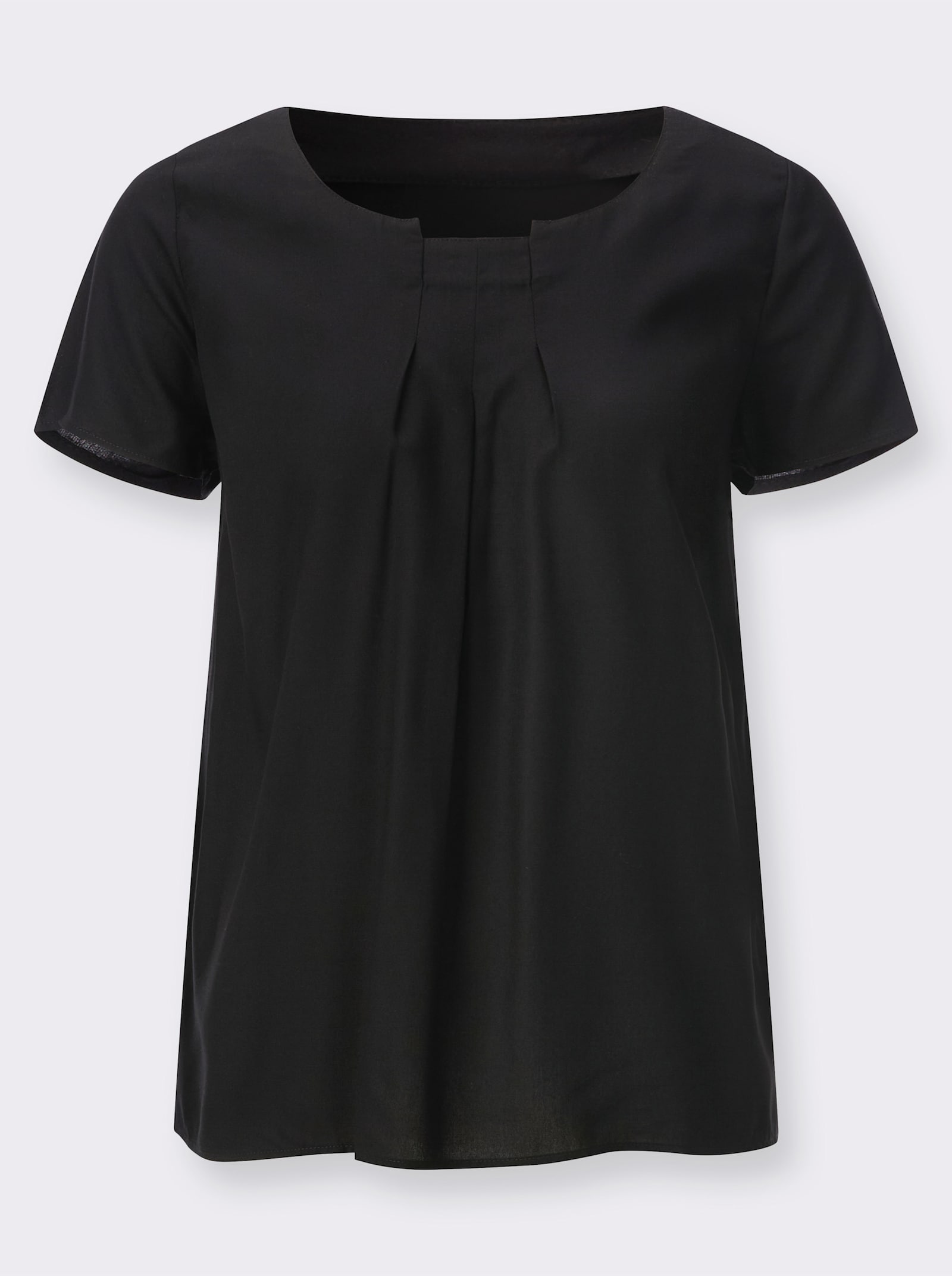 Blouse met korte mouwen en grafische print - zwart