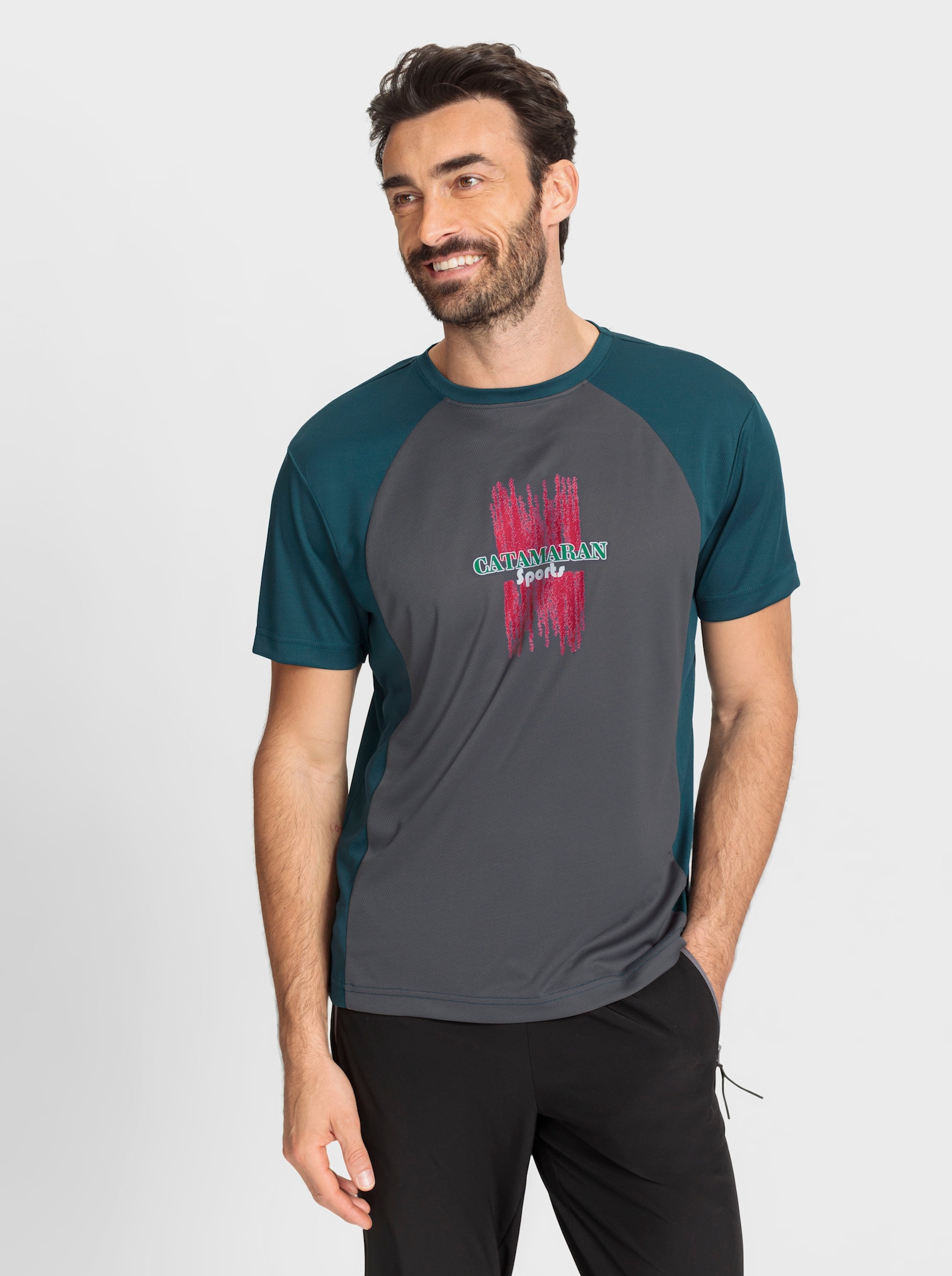 Catamaran Sports Functioneel shirt in freshnezz-kwaliteit - petrol/antraciet