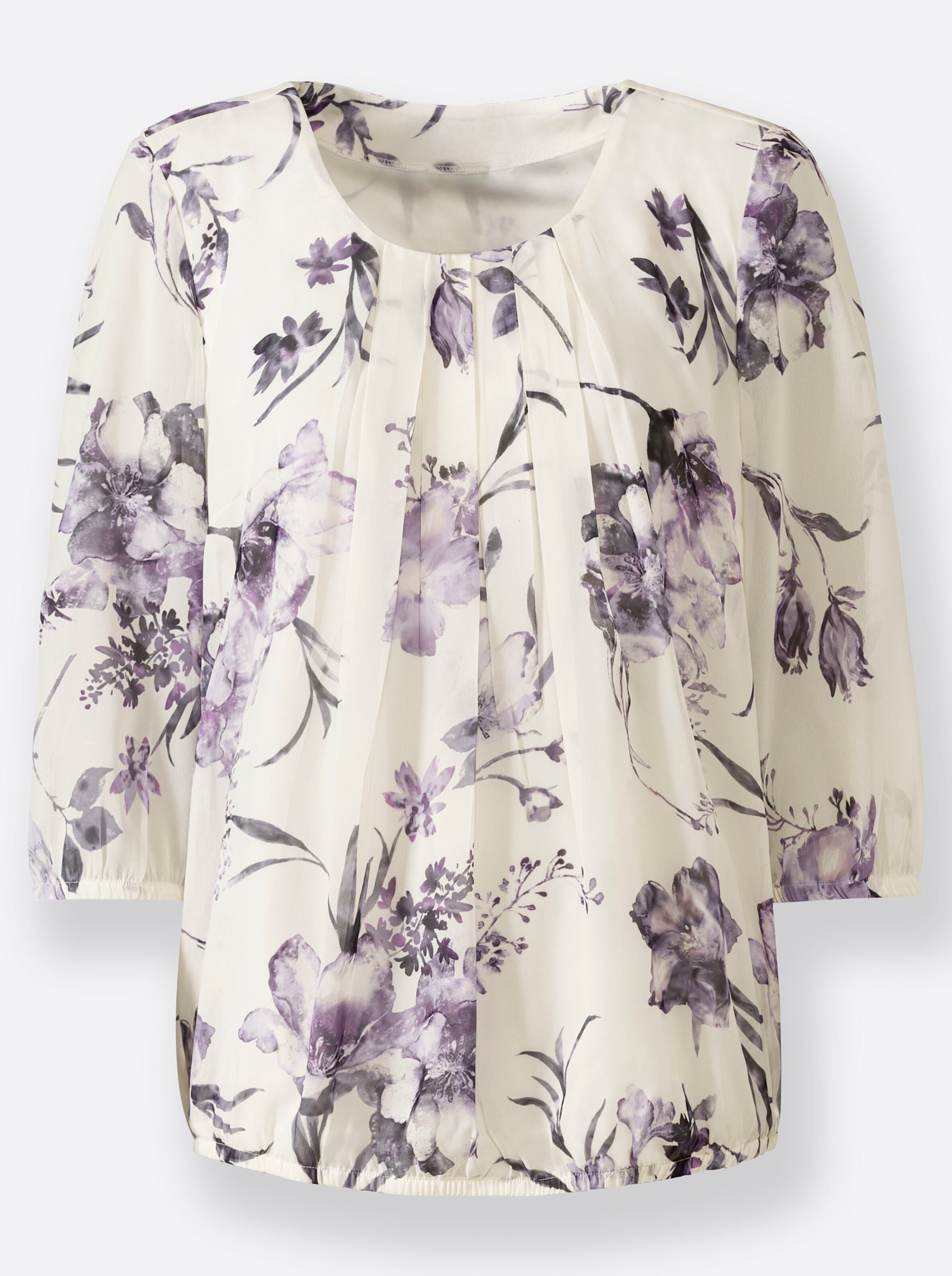 Witt Weiden Damen Bluse champagner flieder bedruckt  - Onlineshop Witt Weiden