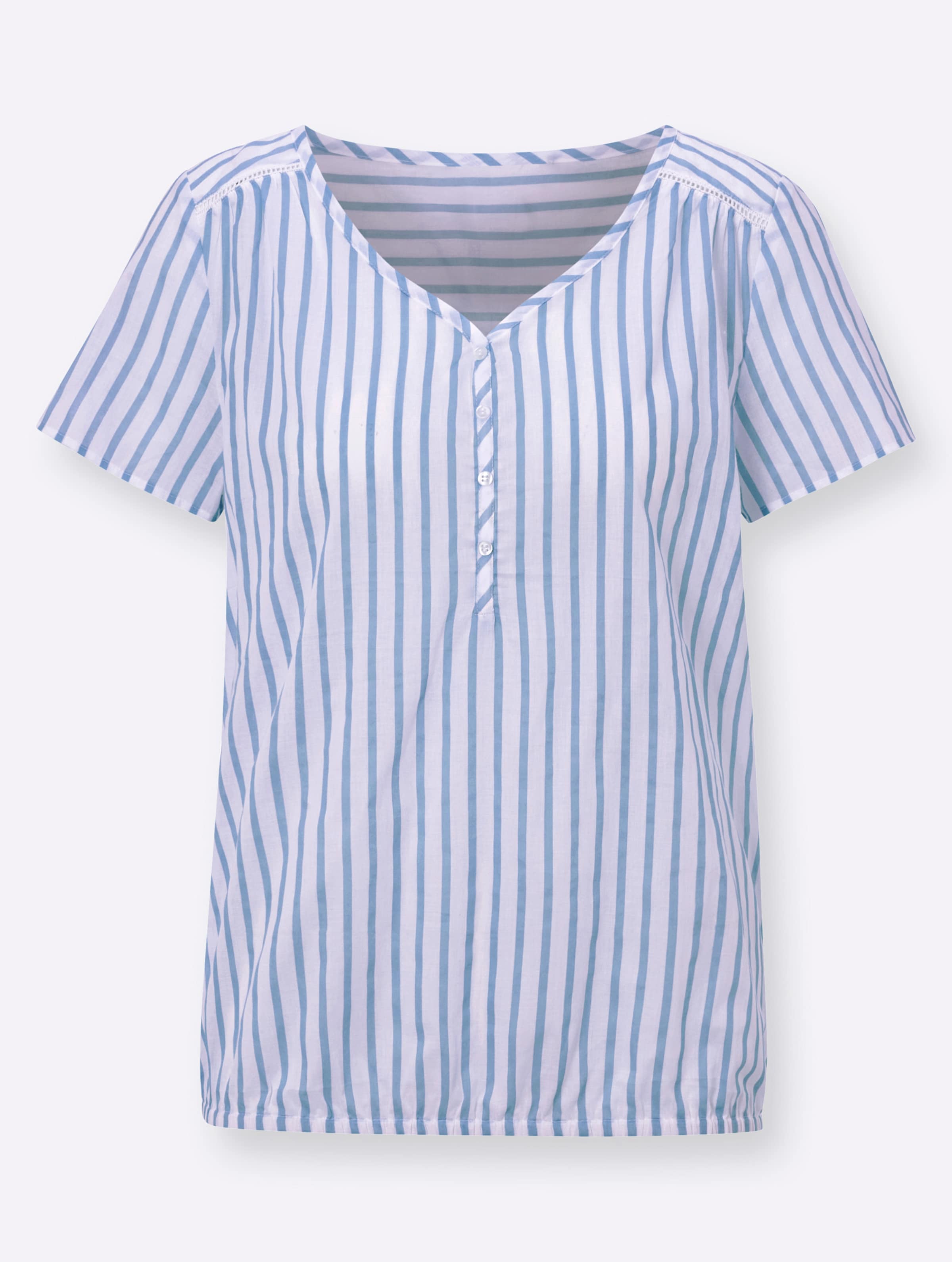 Witt Weiden Damen Schlupfbluse himmelblau weiß gestreift  - Onlineshop Witt Weiden