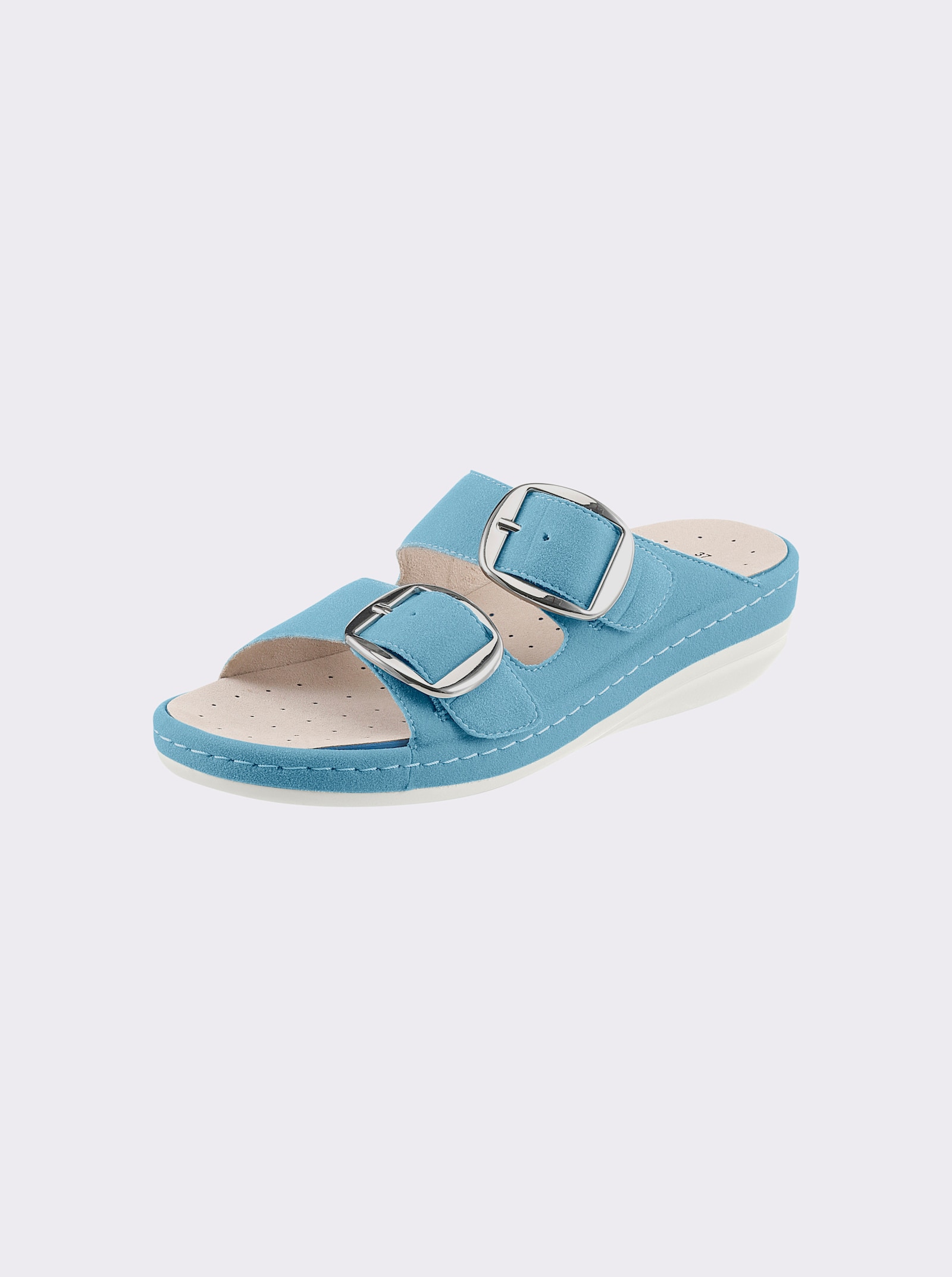 airsoft modern+ Pantolette aus Lederimitat - aqua