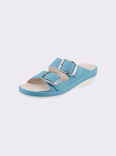 airsoft modern+ Pantolette aus Lederimitat - aqua
