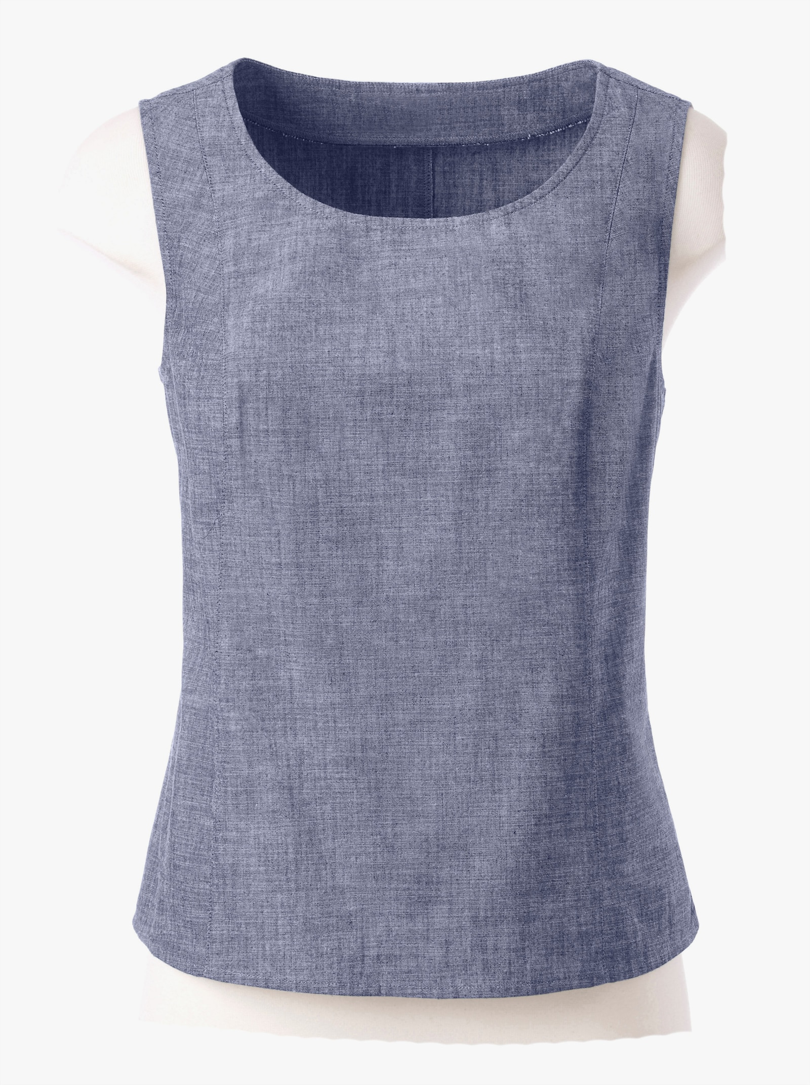 Blusentop mit breiten Trägern - jeansblau