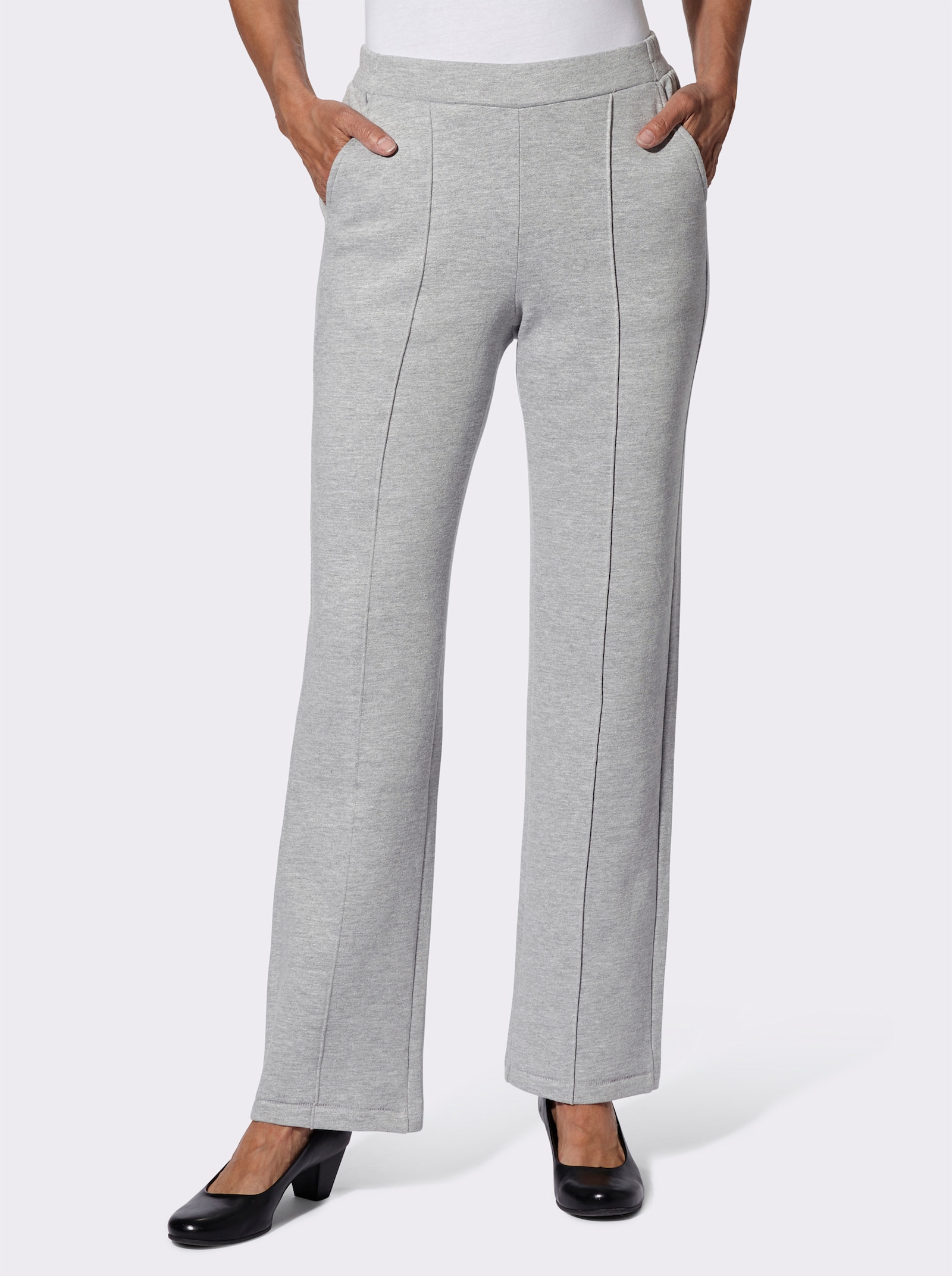 Sweathose mit rückwärtigem Dehnbund - grau-meliert