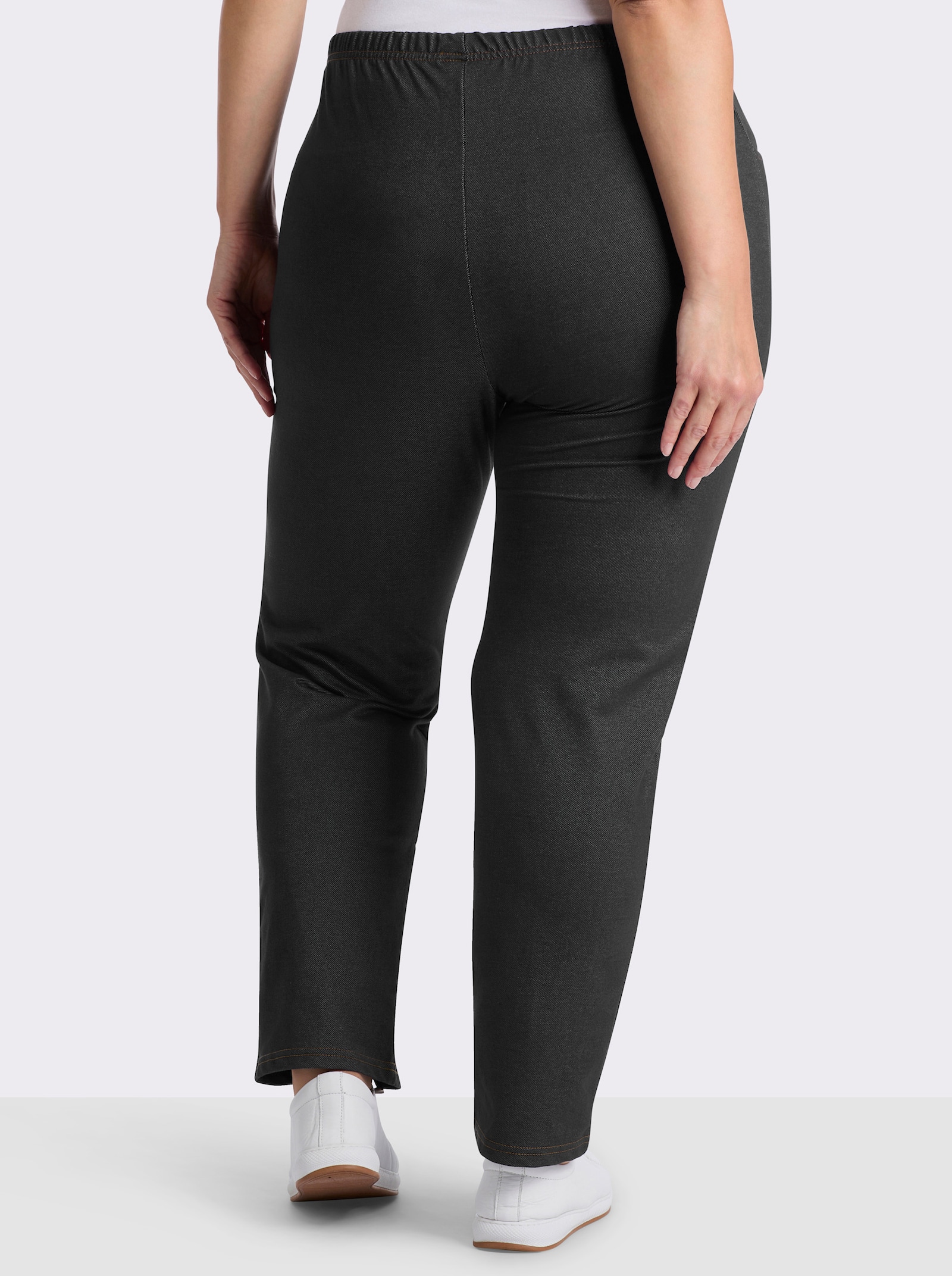 Freizeithose mit Kontrastnähten - black-denim