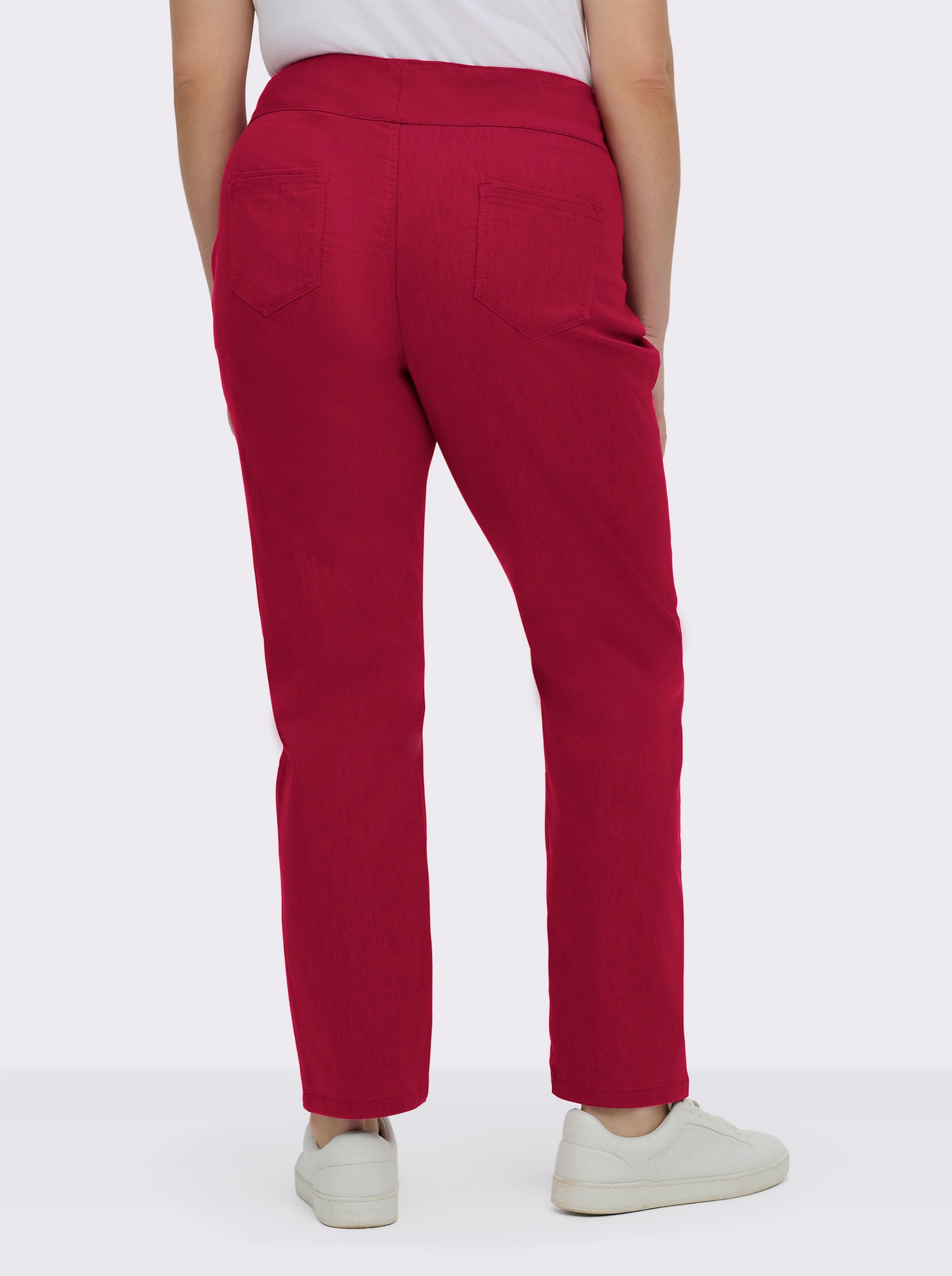 Schlupfhose mit hohem Dehnbund - rot