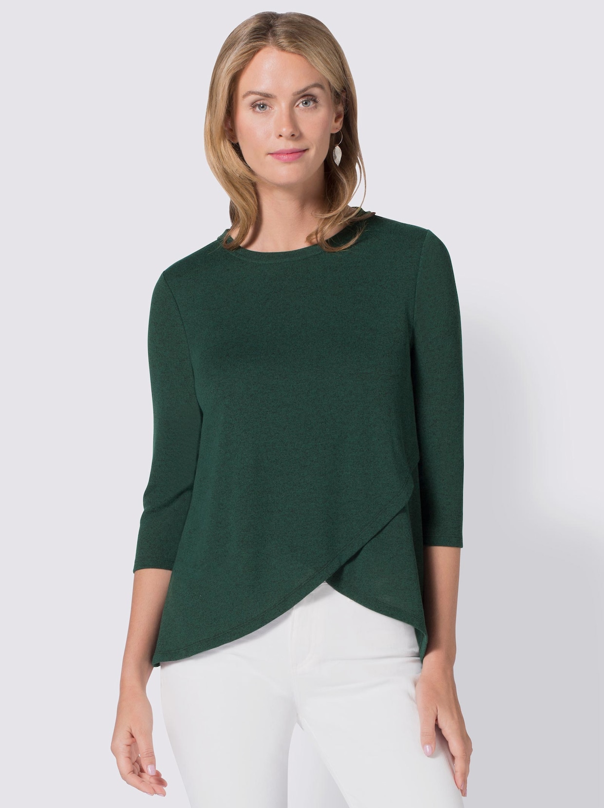 Rundhalsshirt - grün-meliert