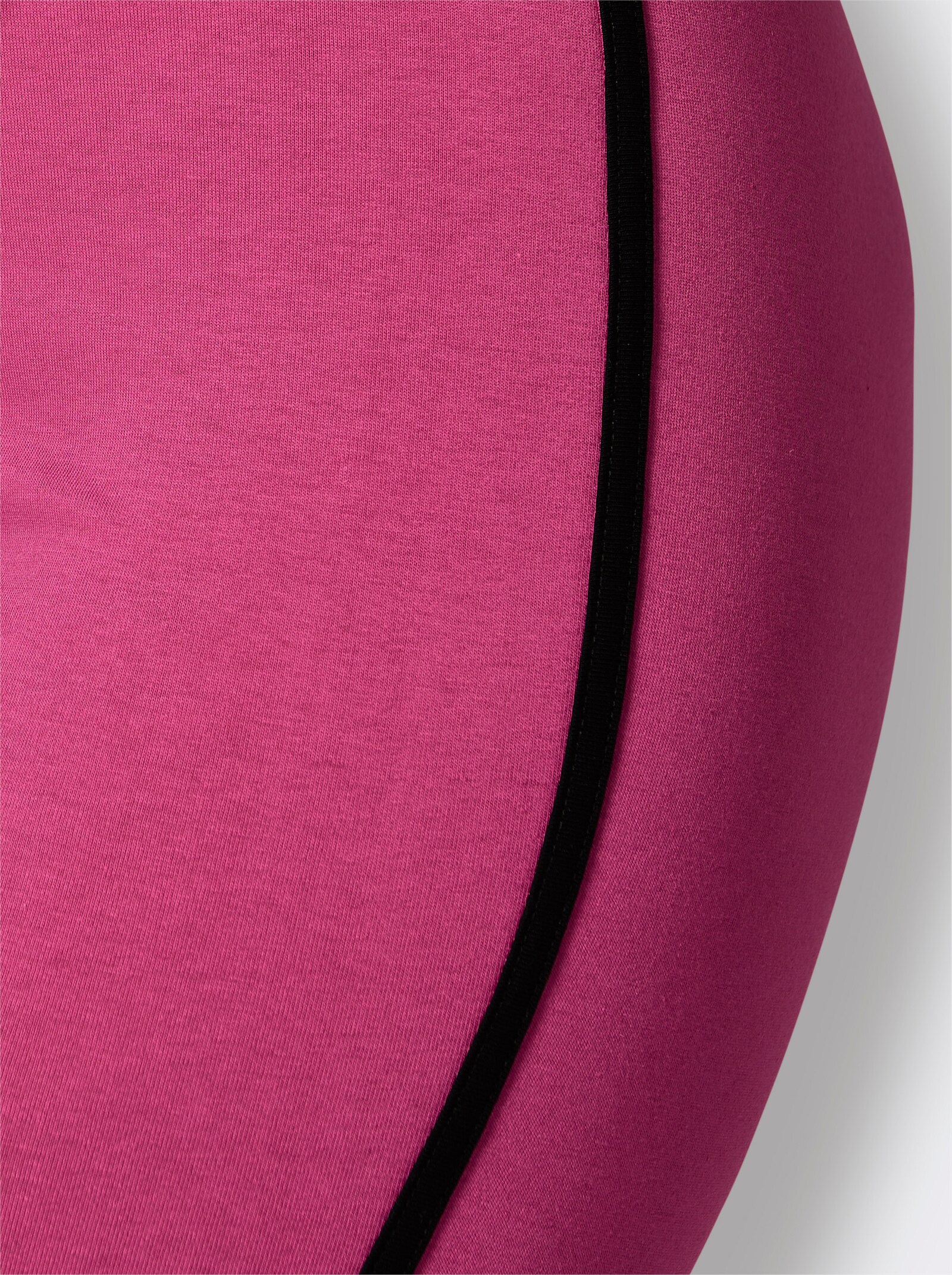 feel good Leggings mit seitlicher Paspel - schwarz + fuchsia
