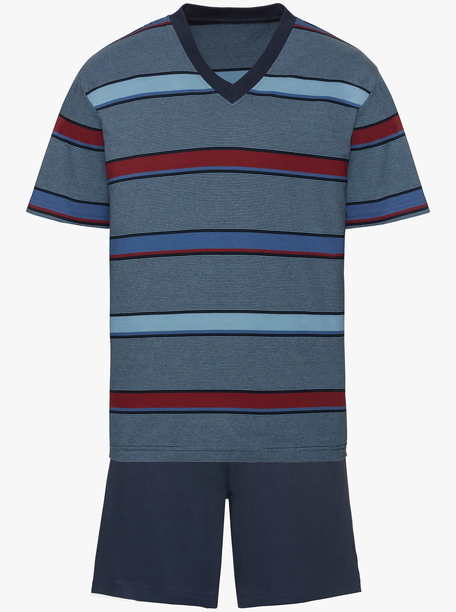 wäschepur men Shorty - marine-rot-gestreift