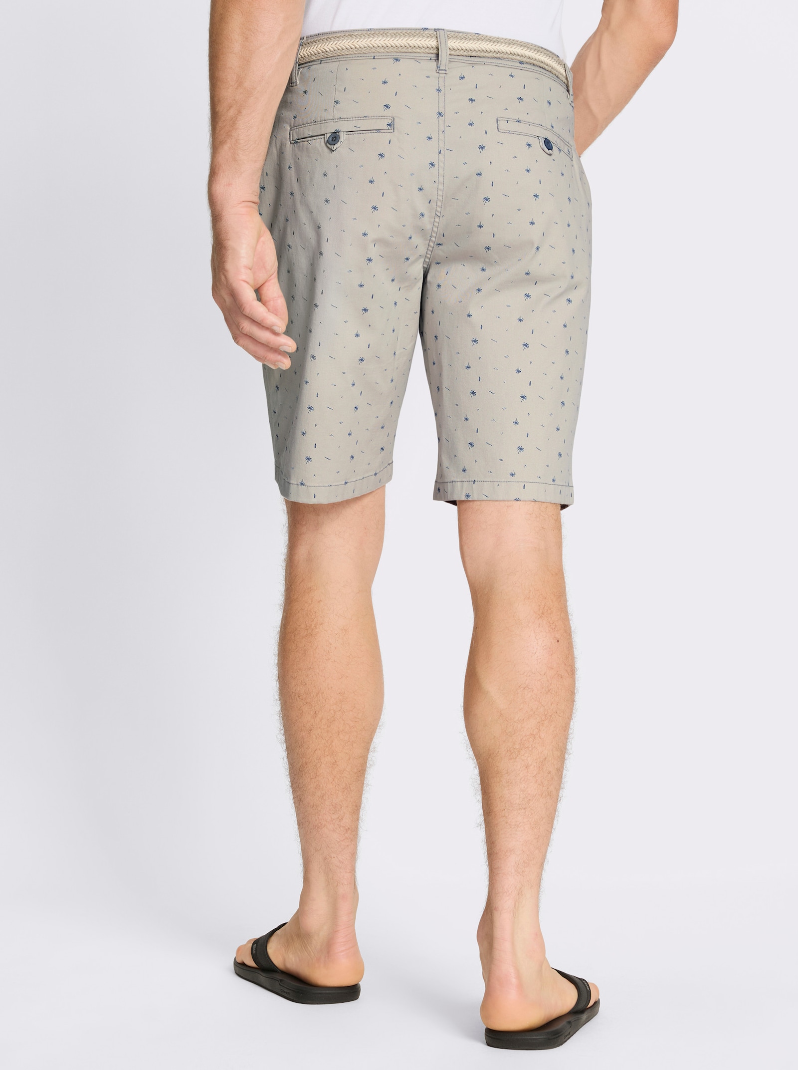 Marco Donati Bermudas mit maritimem Allover-Muster - hellgrau-bedruckt