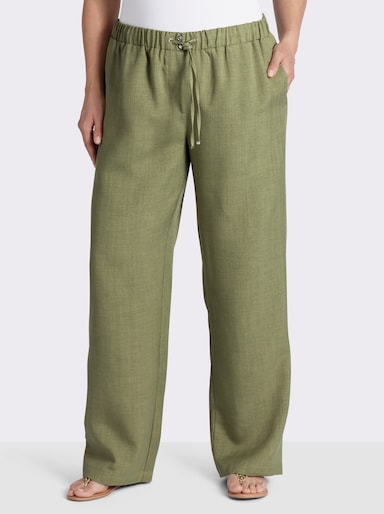 sheego Schlupfhose mit weitem Bein - schilf-champagner-meliert