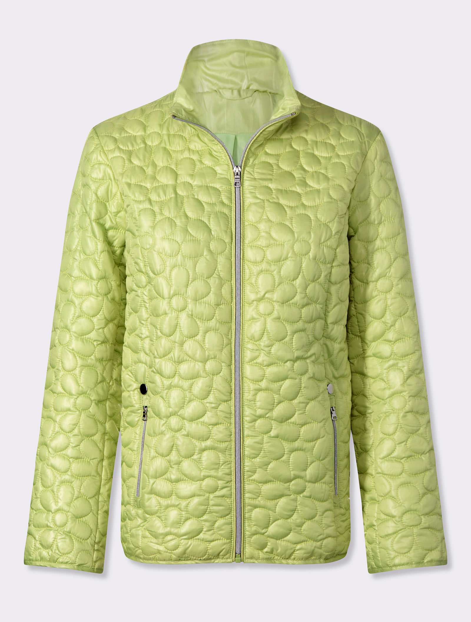 Steppjacke in Blüten-Steppung - pistazie