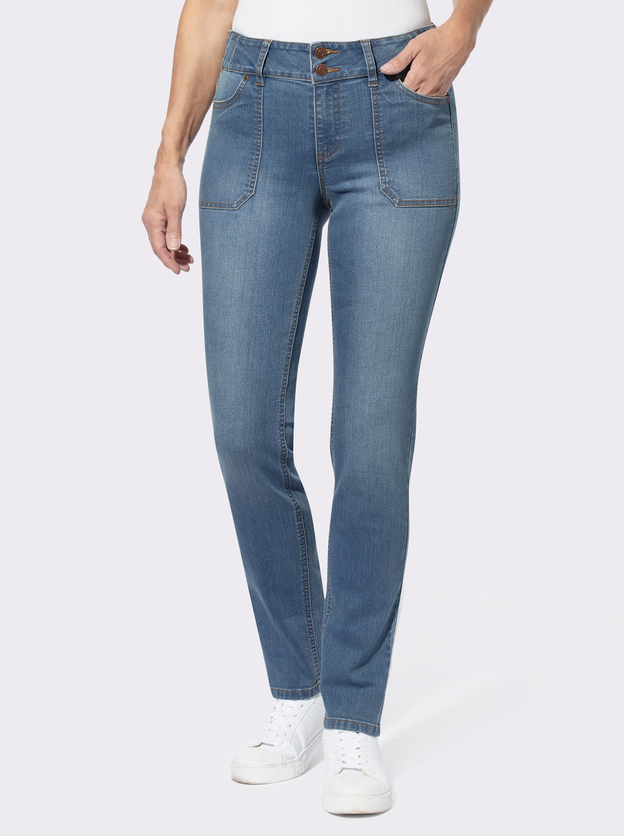jeans - blue-bleached