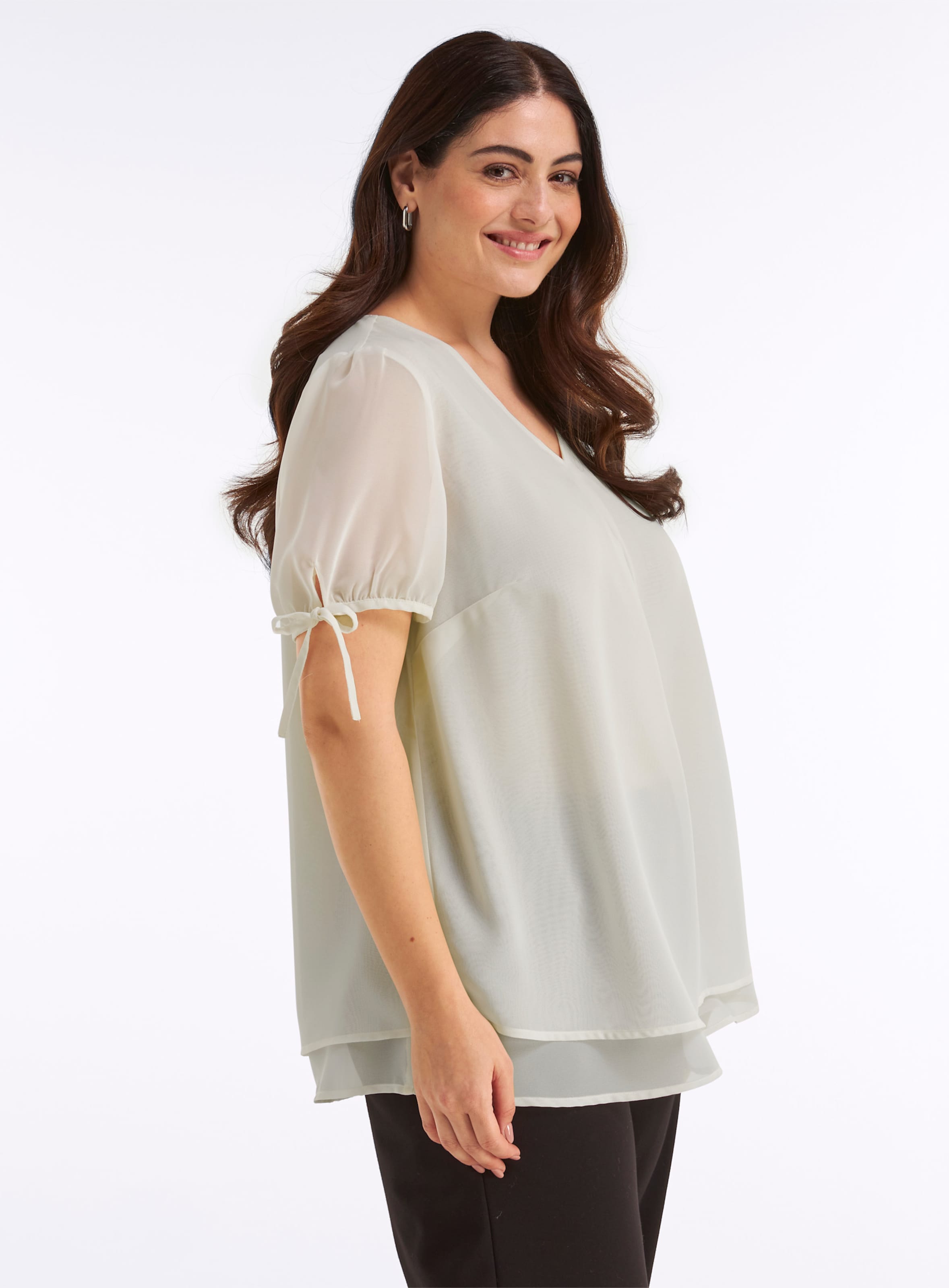 Sheego Damen Champagner Longbluse von Baur - Bild 4