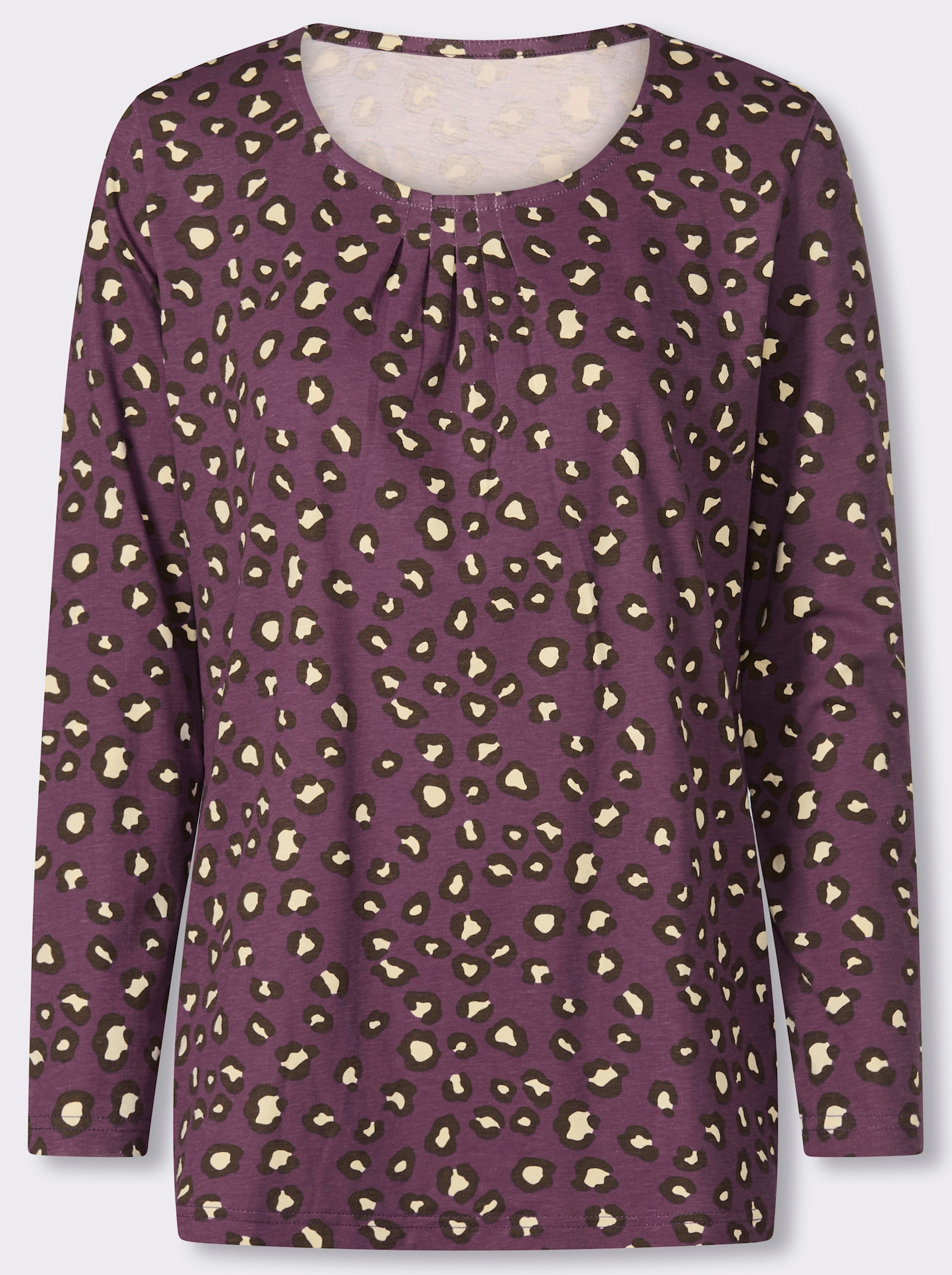 Langarmshirt mit Animalmuster - violett-schoko-bedruckt
