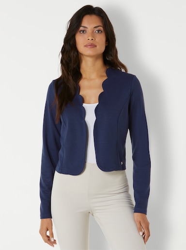 CREATION L PREMIUM Shirtjacke mit gewellten Kanten - nachtblau