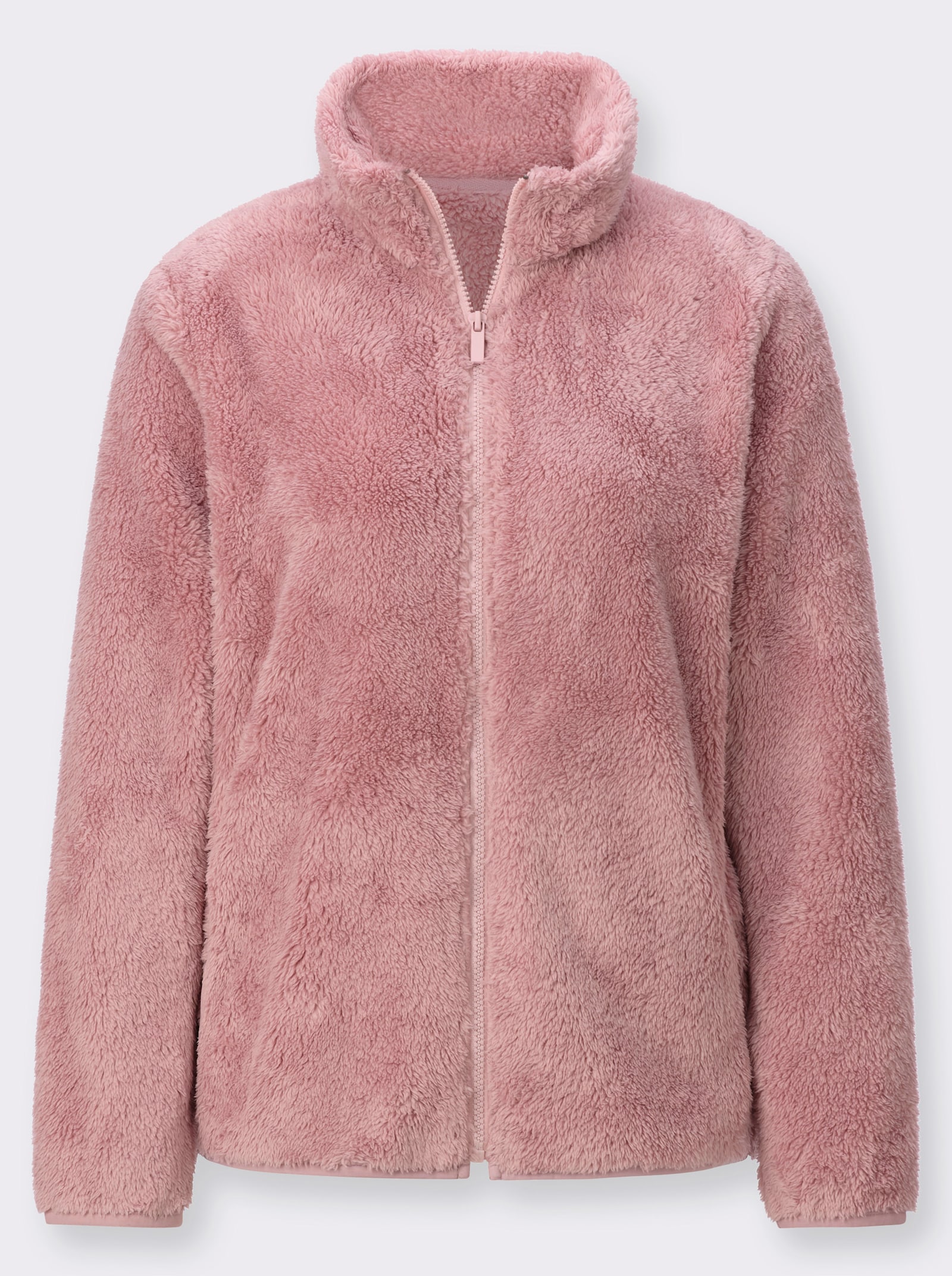 Fleecejacke in Teddy-Optik - hortensie