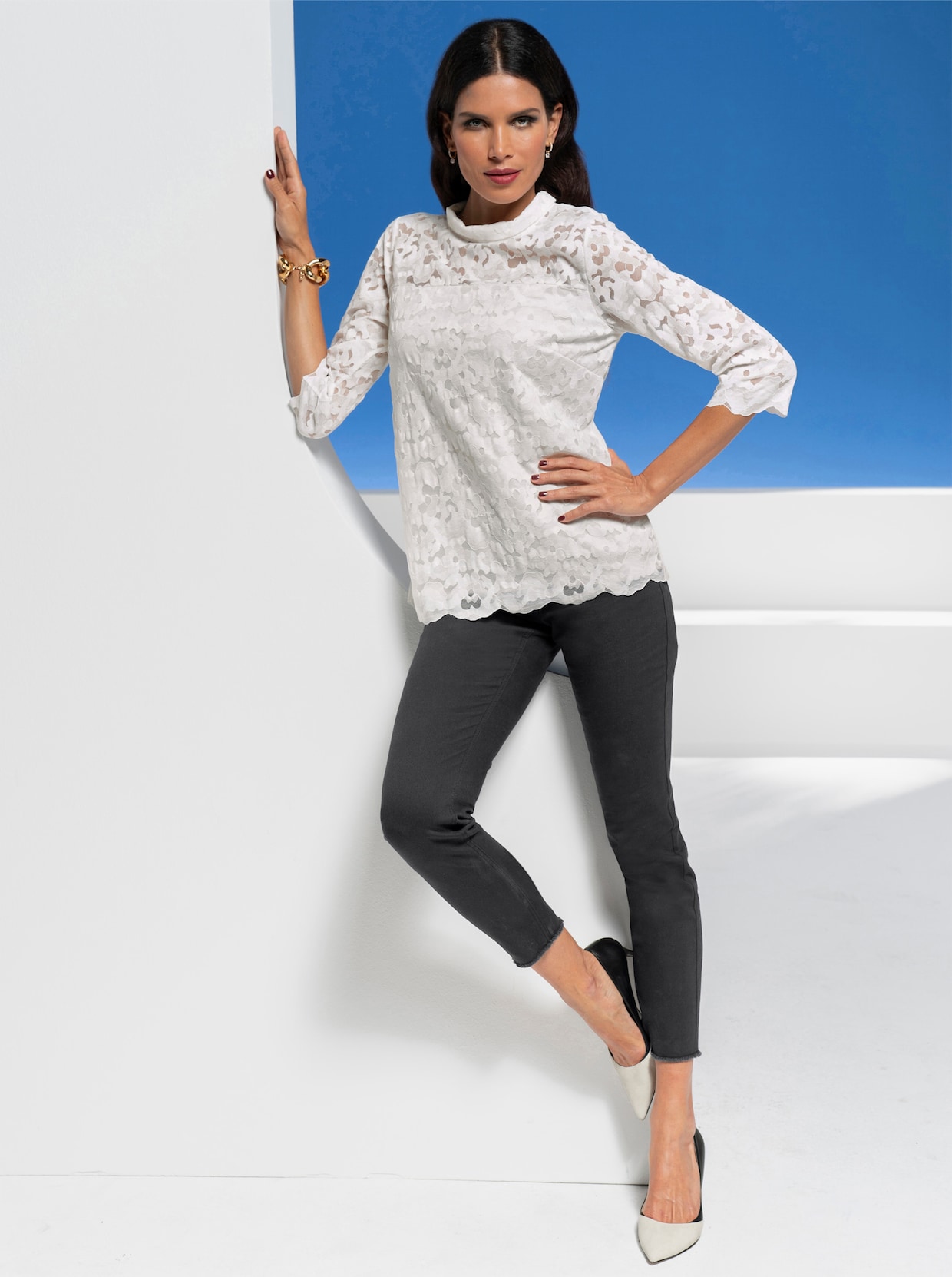 heine Blouse - ecru gedessineerd