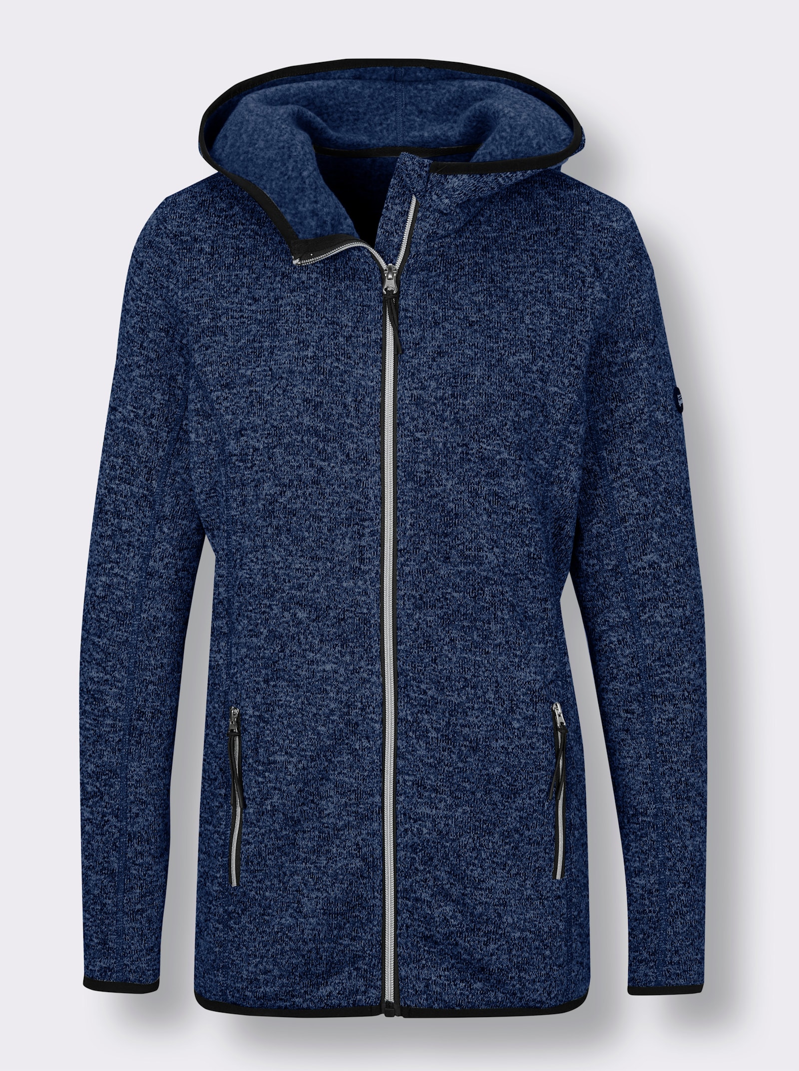 Catamaran Sports Strickfleecejacke mit Kapuze - marine-meliert