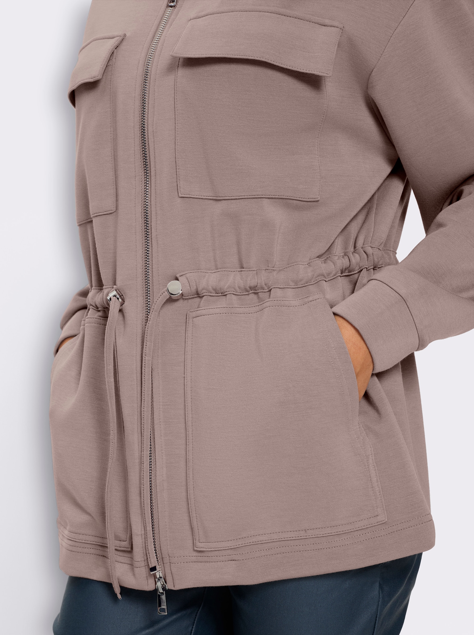 heine Jacke mit Tunnelzug in der Taille - taupe