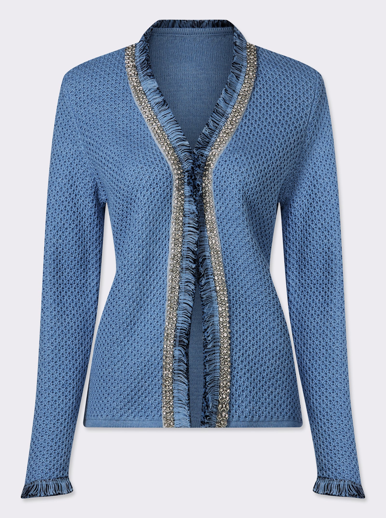 heine Cardigan in Struktur-Strickmuster - eisblau-himmelblau-meliert