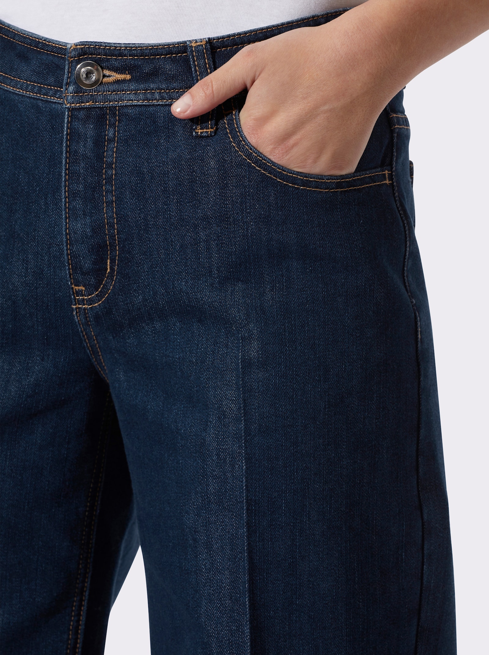 heine 5-Pocket-Jeans mit Bügelfalten - dark blue