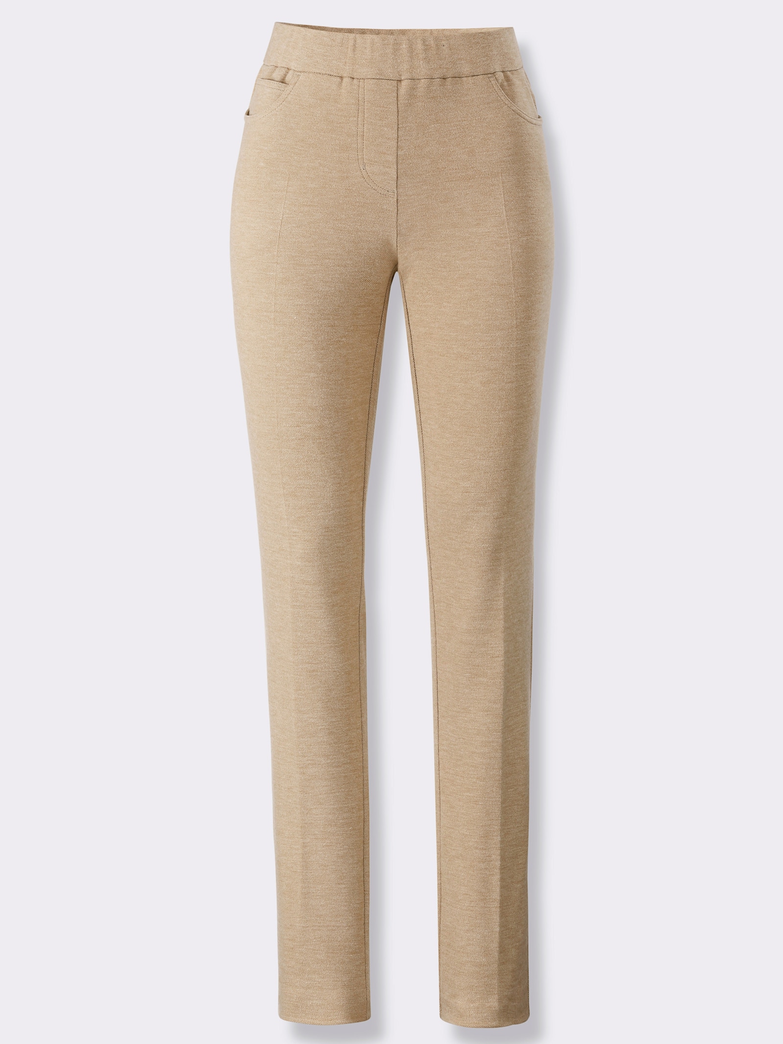 Stehmann Comfort line Broek met persplooien, van binnen opgeruwd - beige gemêleerd