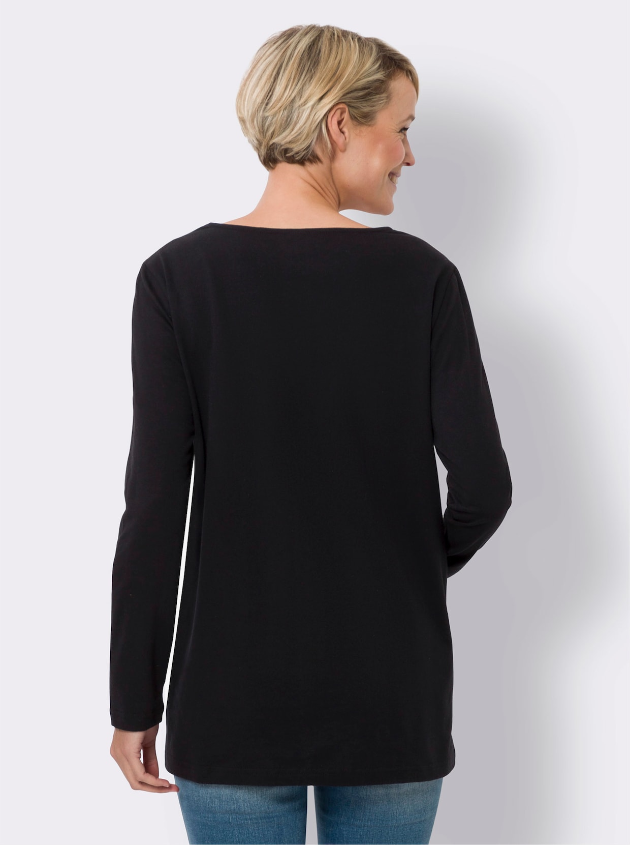 Longshirt - schwarz-violett