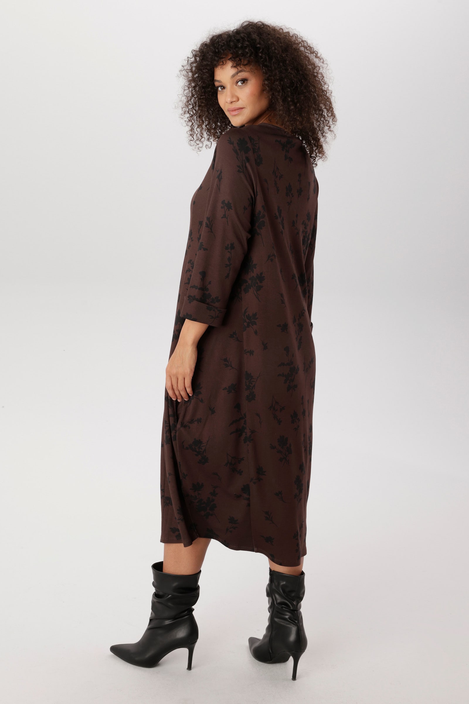 Aniston PLUS Jerseykleid - braun-schwarz