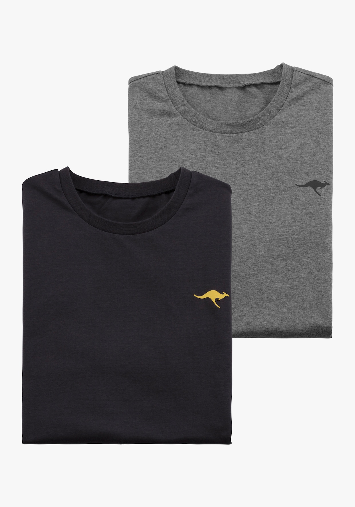 KangaROOS Kurzarmshirt - grau-meliert, anthrazit