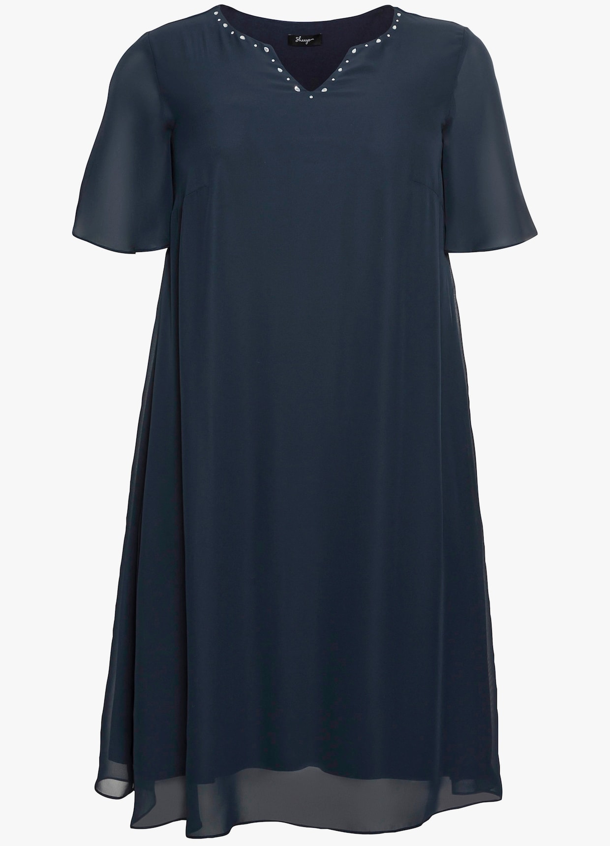 sheego Chiffon jurk - nachtblauw