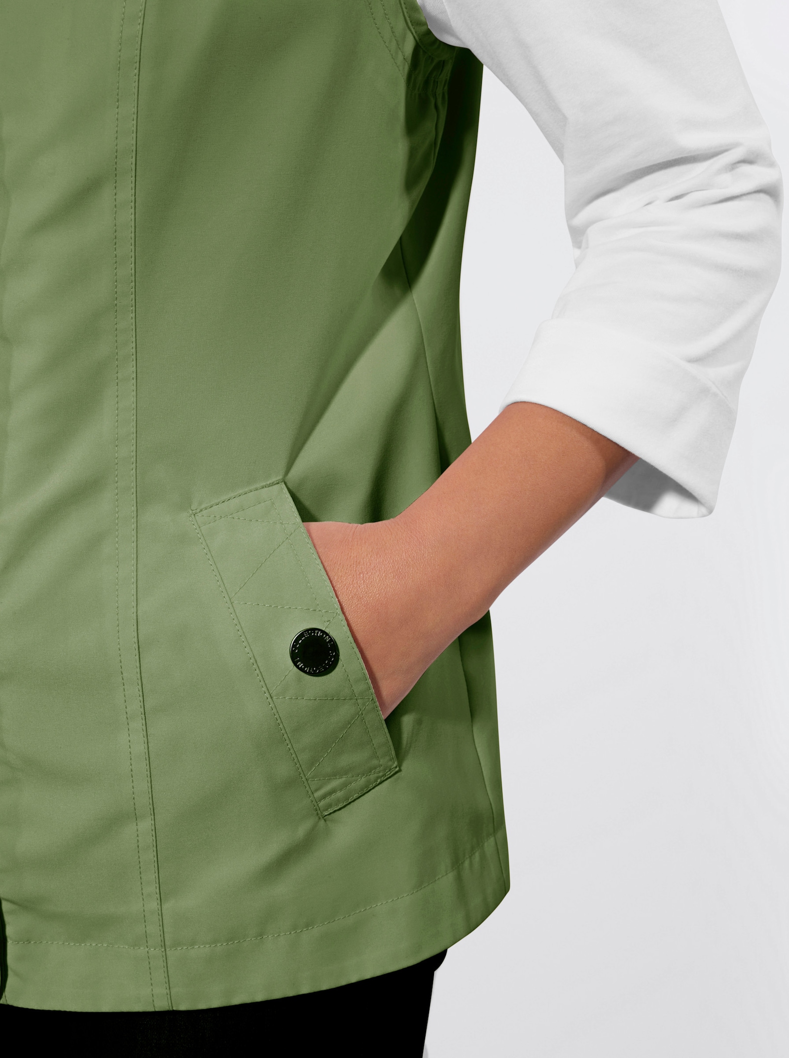 Weste mit Zick-Zack-Nähten - eucalyptus