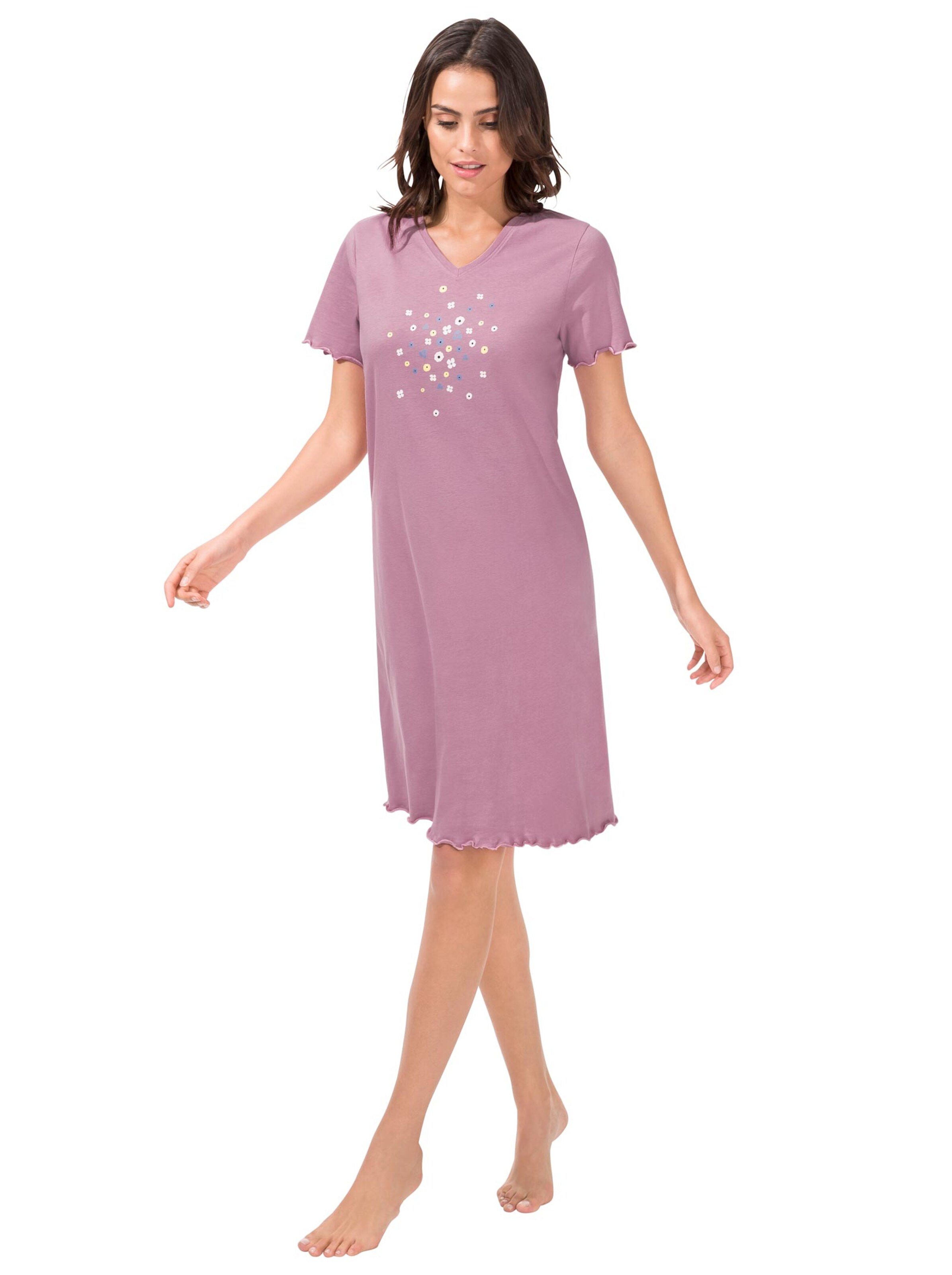 wäschepur Nachthemden - flieder + flieder-bedruckt