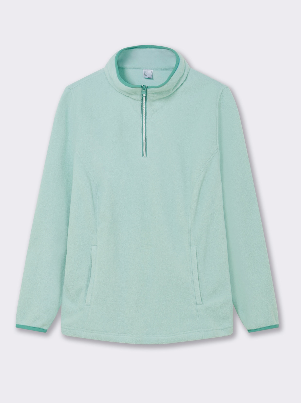 Fleeceshirt mit Stehkragen - kalkmint