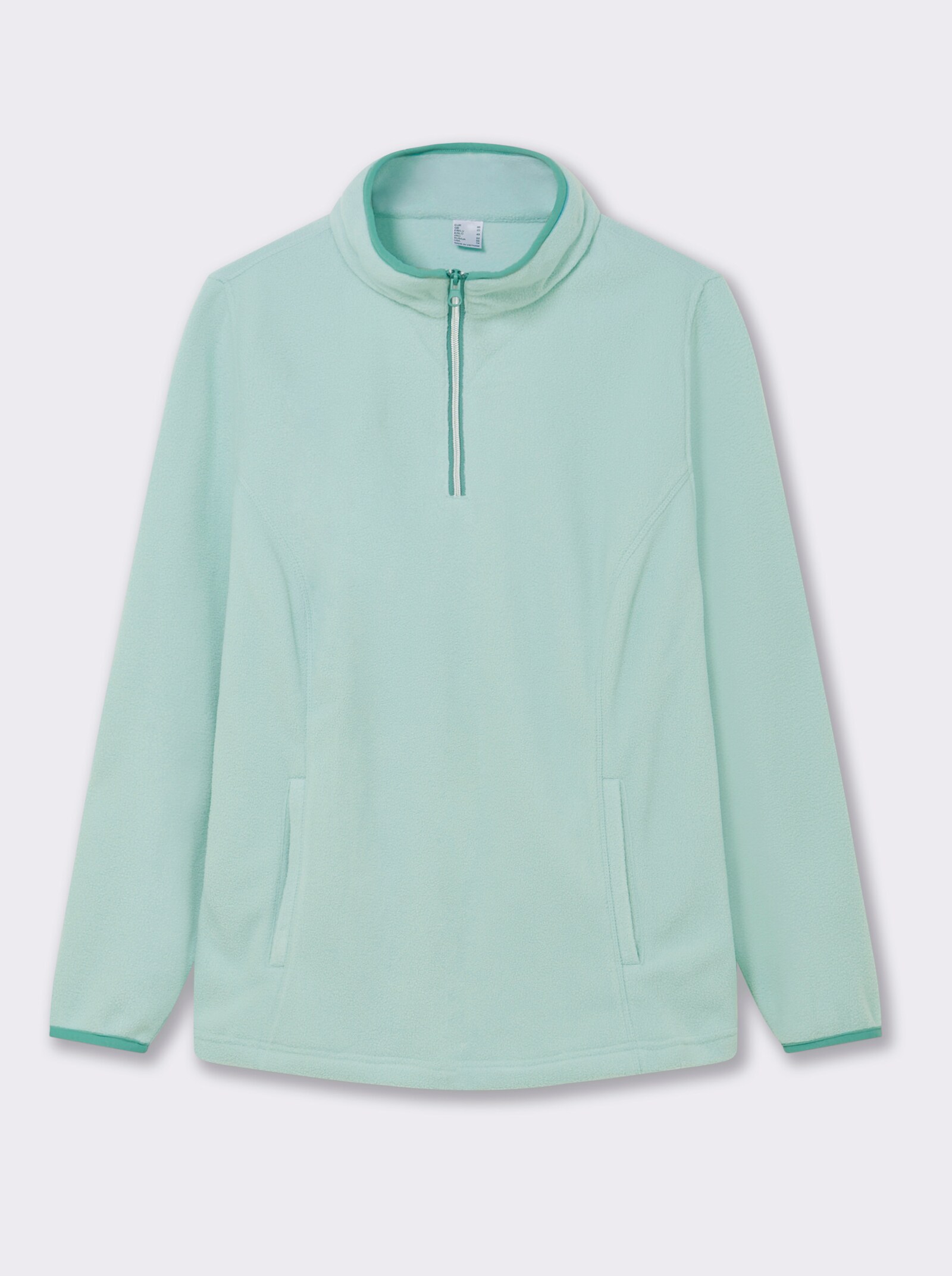 Fleeceshirt mit Stehkragen - kalkmint