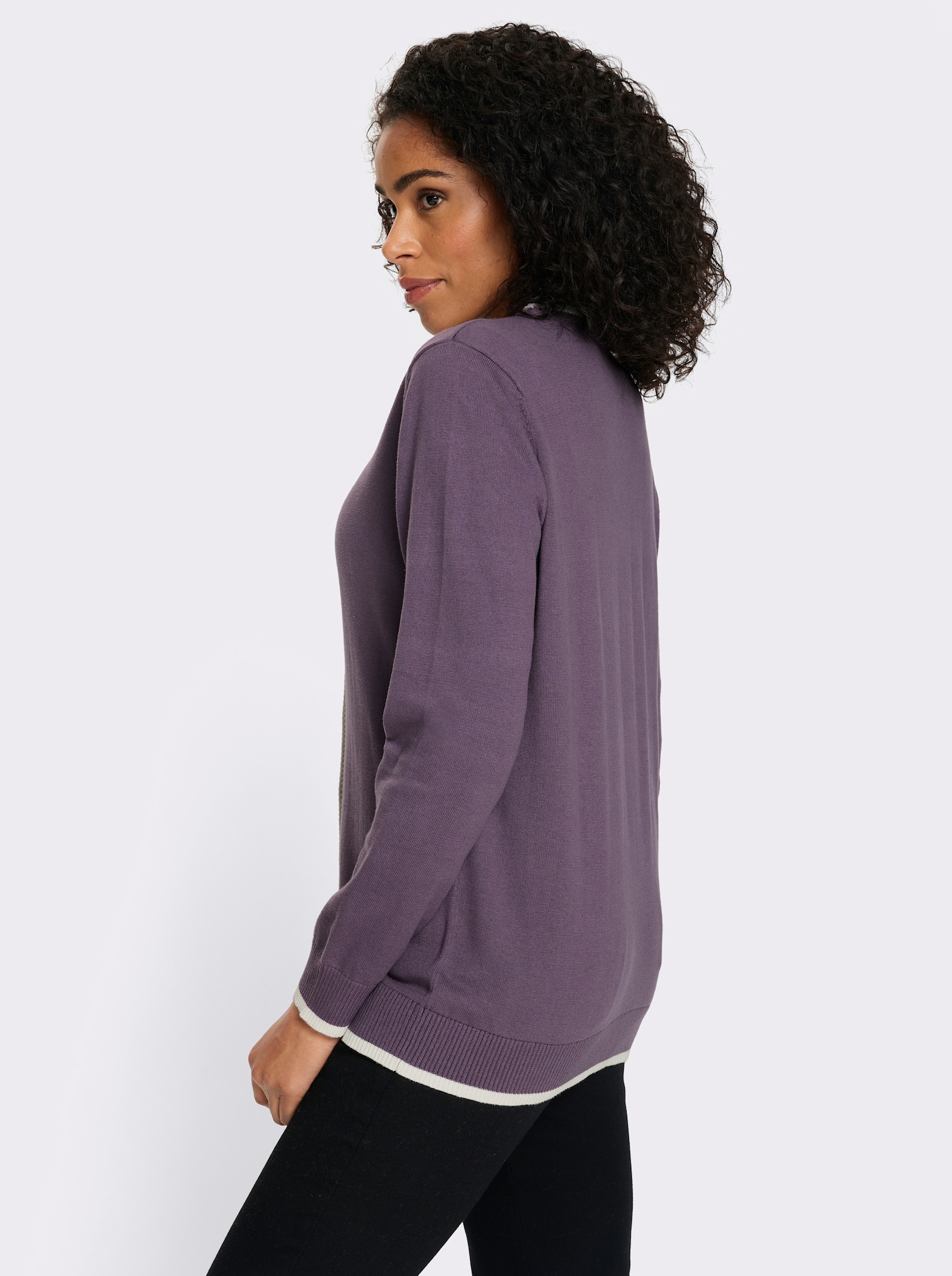 Strickjacke aus reiner Baumwolle - feige-ecru