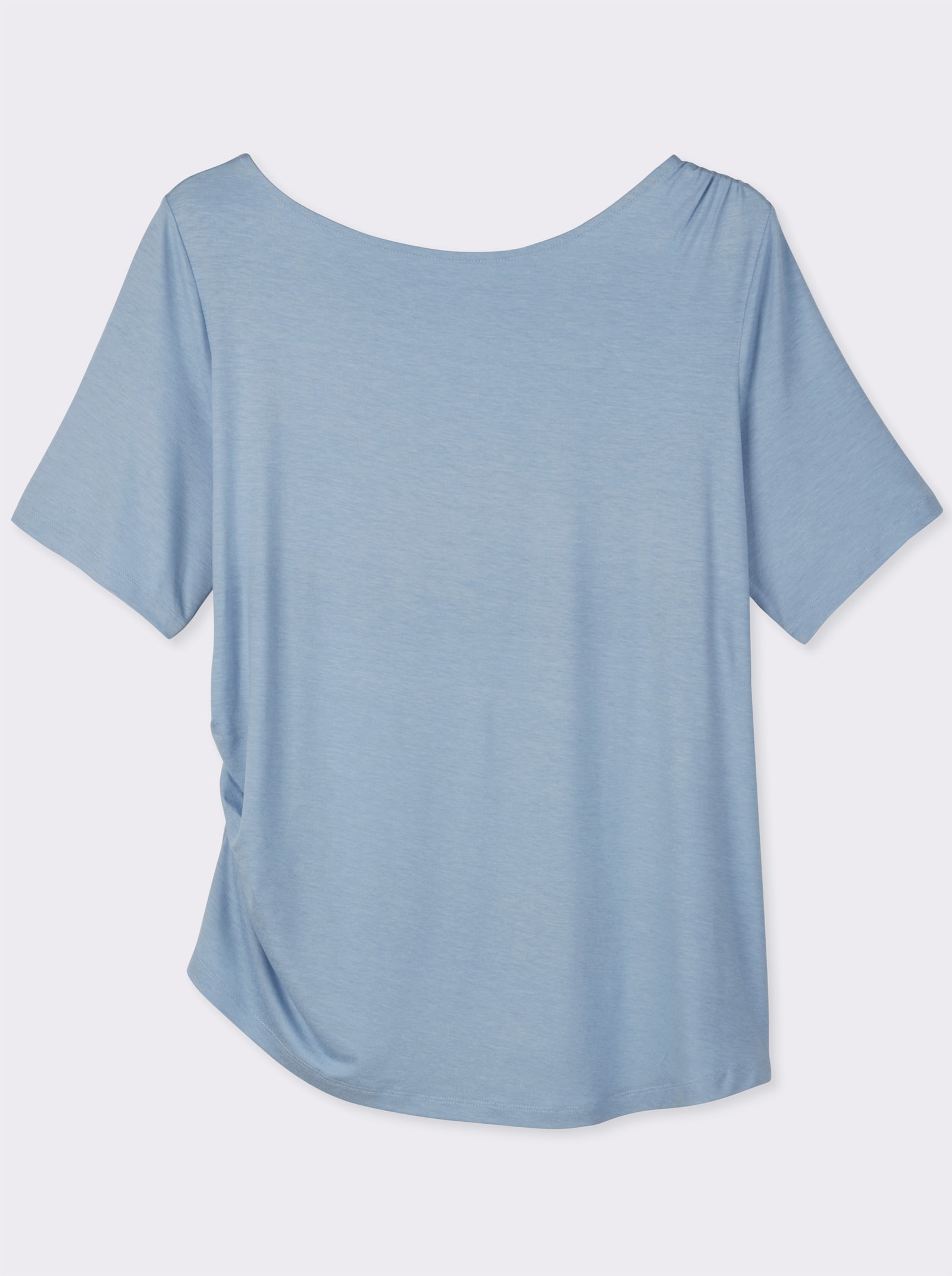 sheego Shirt mit Drapierungen in der Taille - bleu
