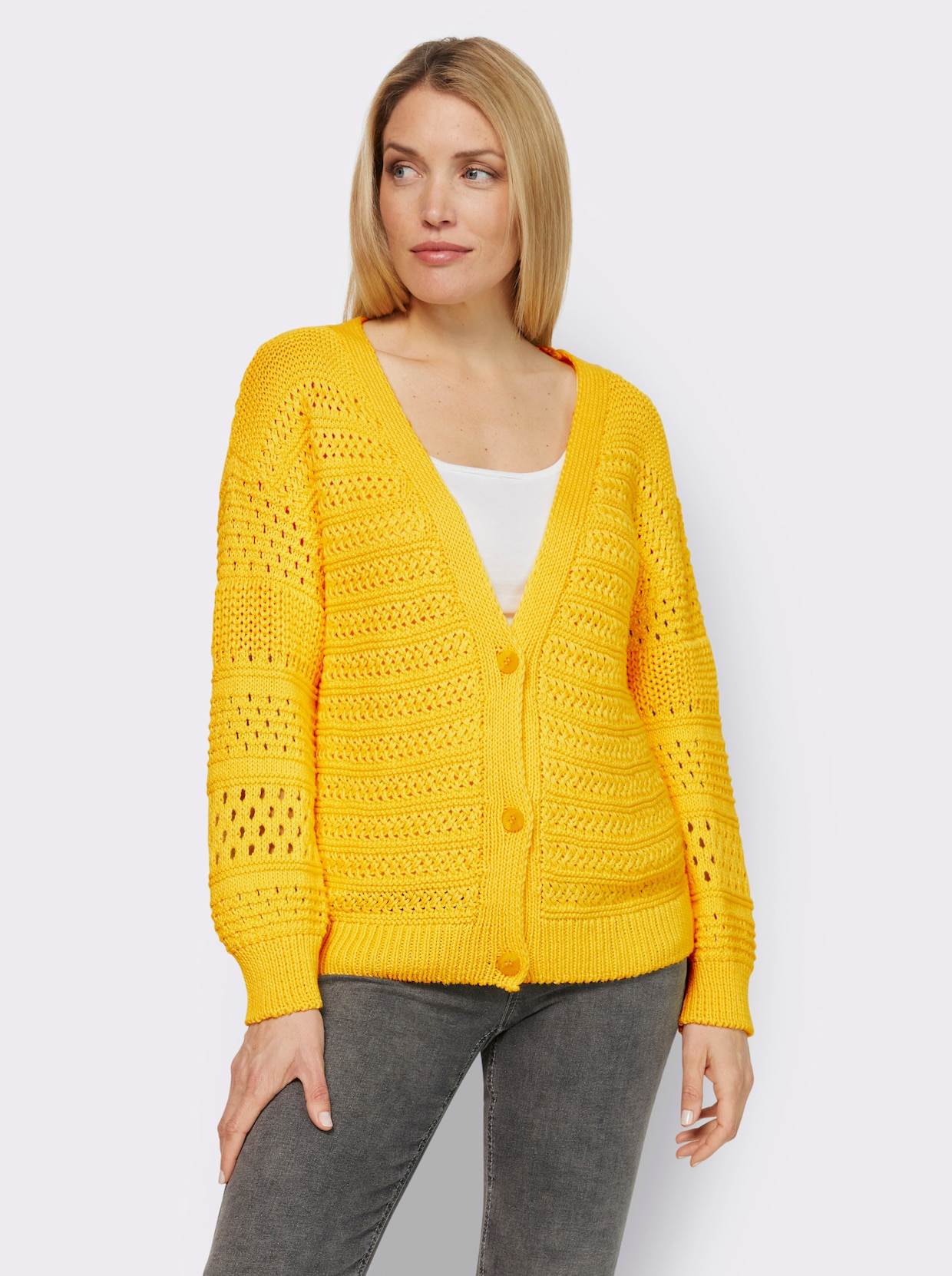 heine veste en tricot - jaune soleil
