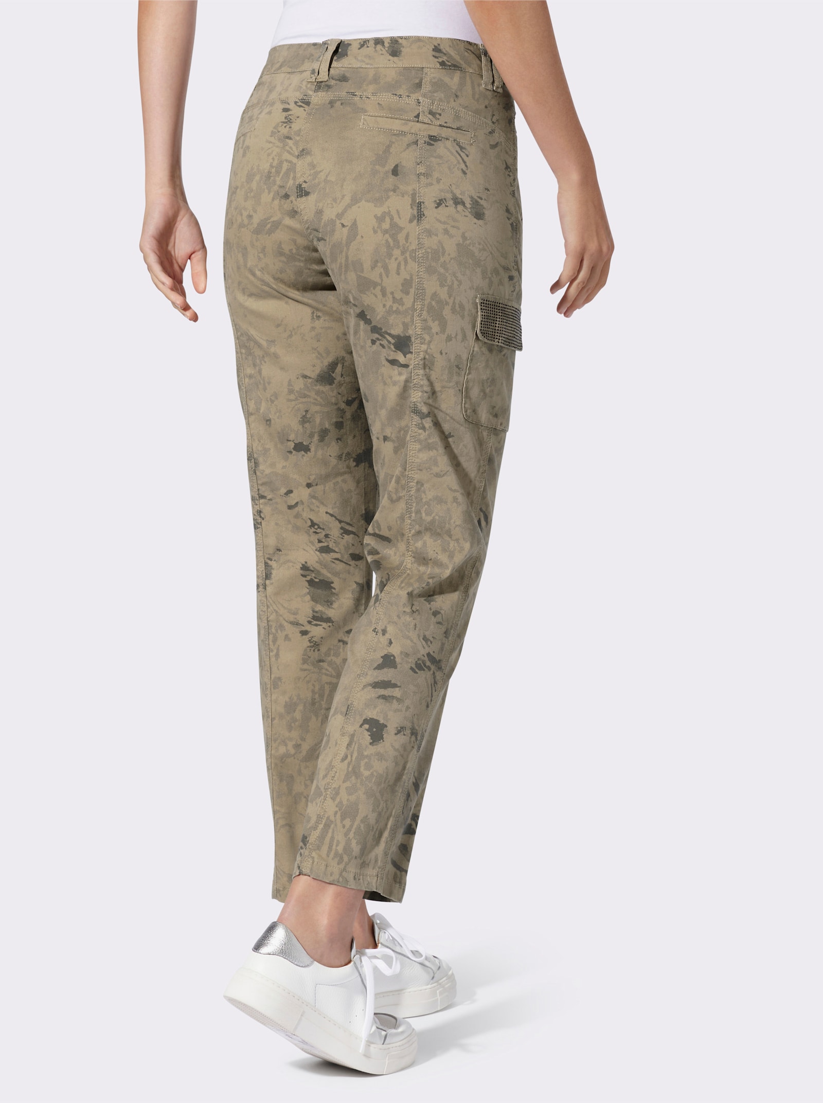 heine Cargohose mit Glitzer-Details - sesam-anthrazit-bedruckt