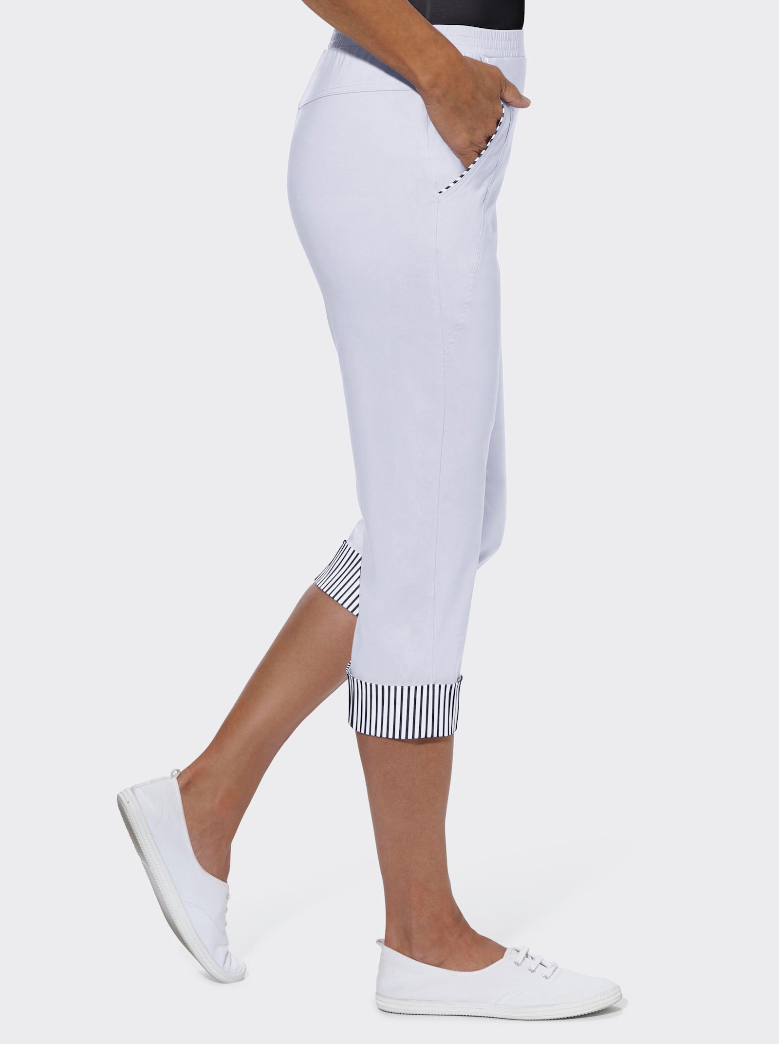 Caprihose in Schlupfform - weiß