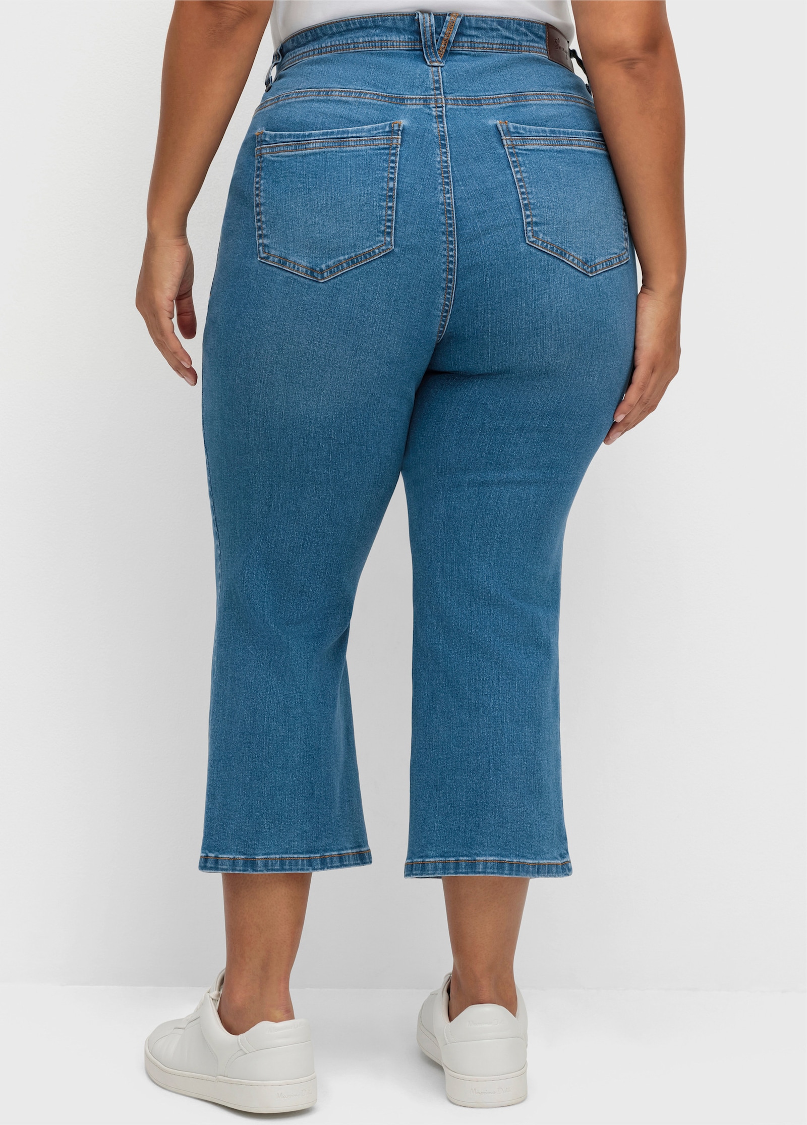 sheego 7/8-Jeans in Bootcut-Form - blue denim